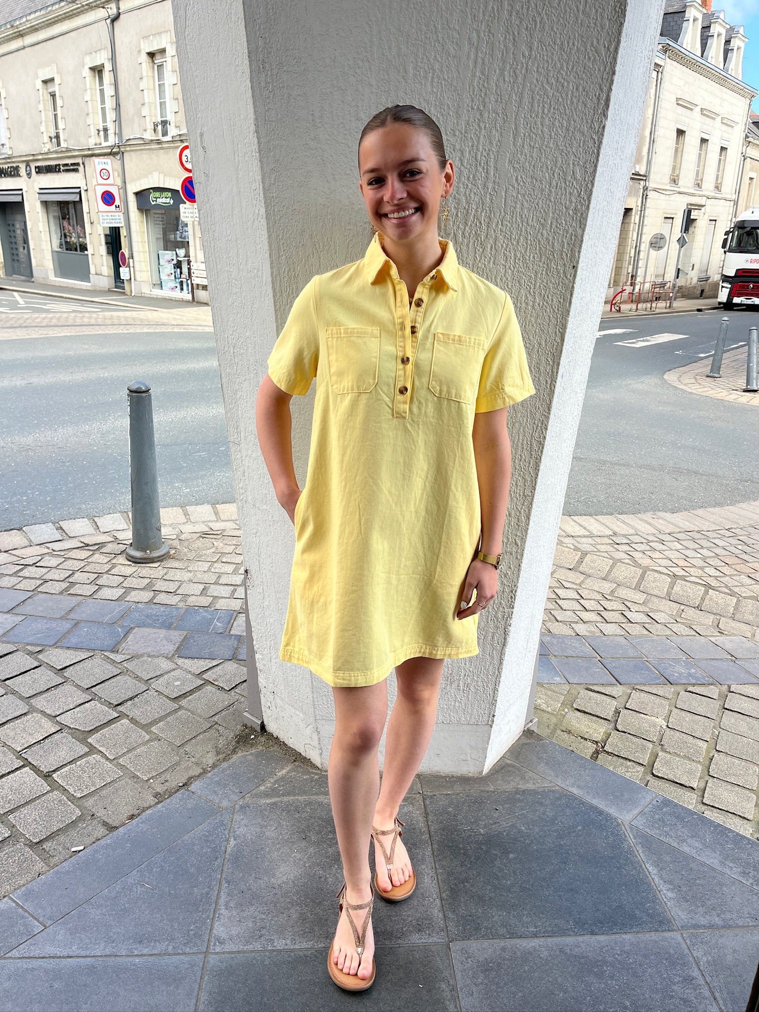 Robe courte Marion - Jaune