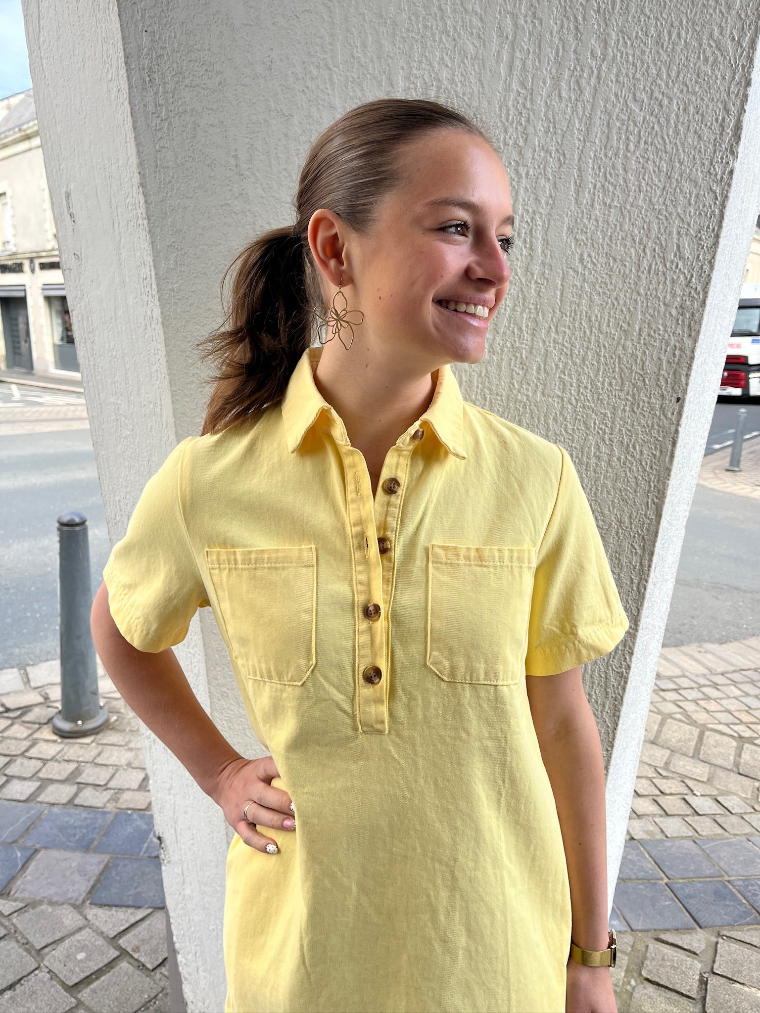 Robe courte Marion - Jaune
