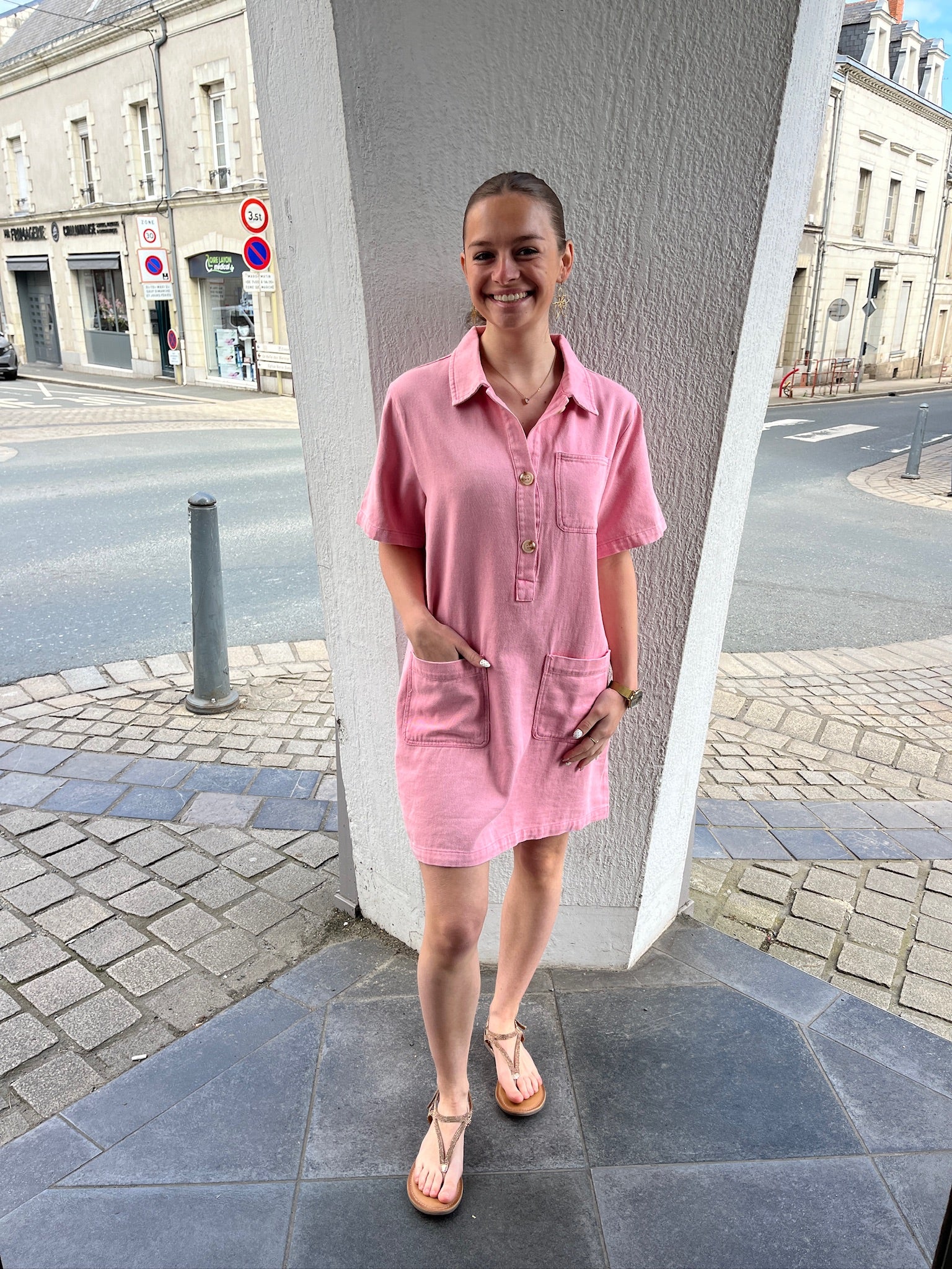 Robe courte Judith - Rose