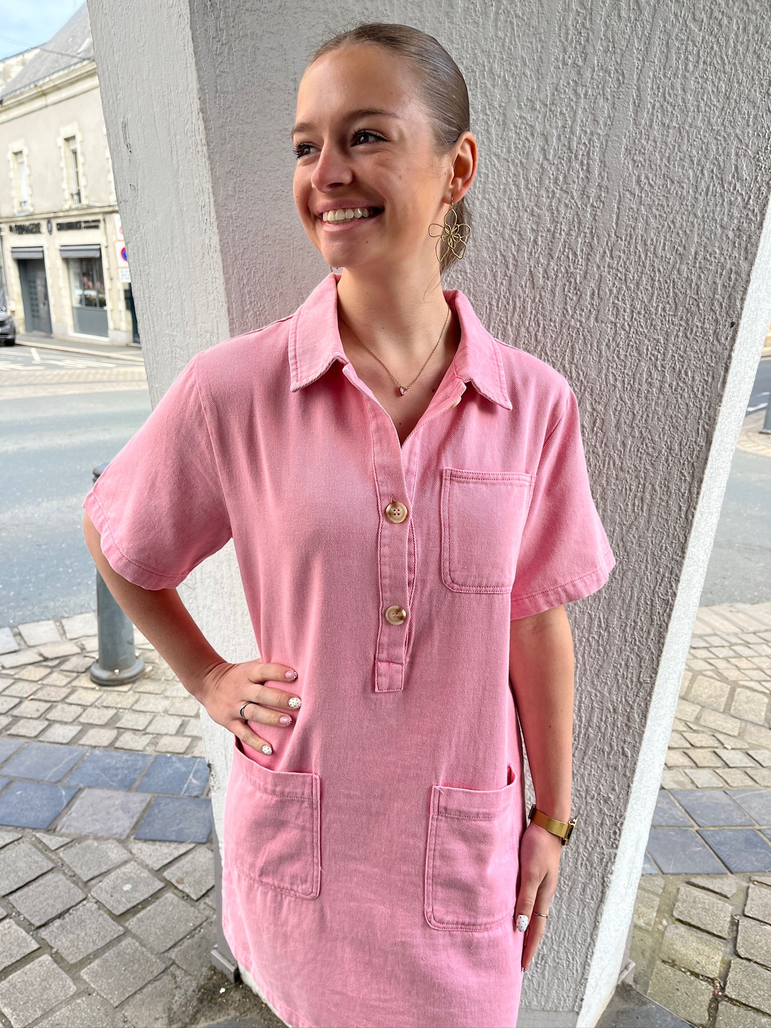 Robe courte Judith - Rose