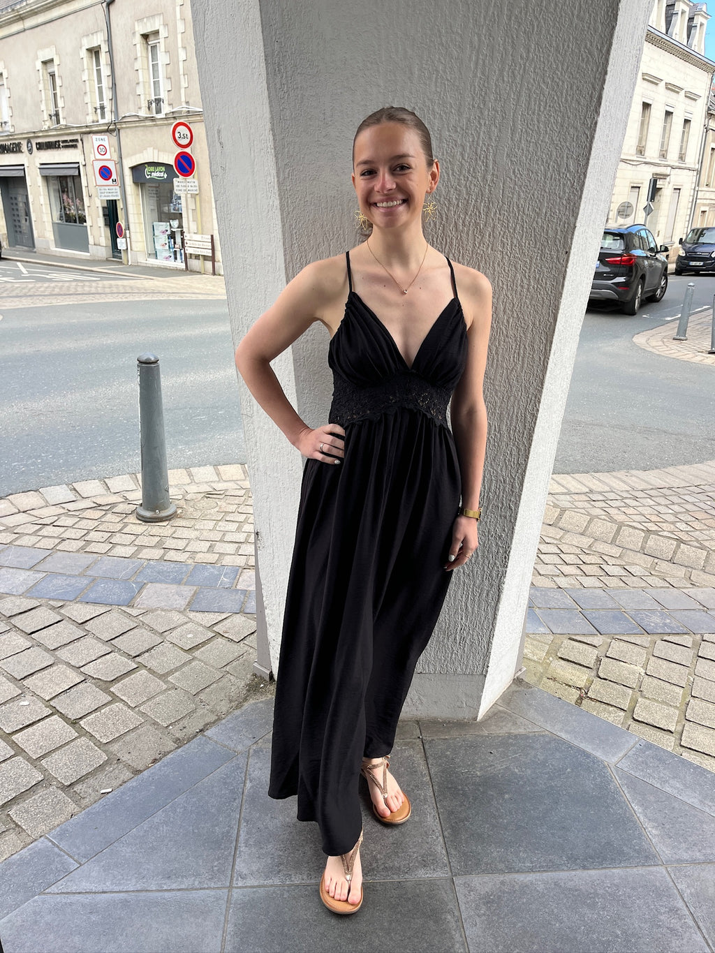 Robe longue Marina - Noire
