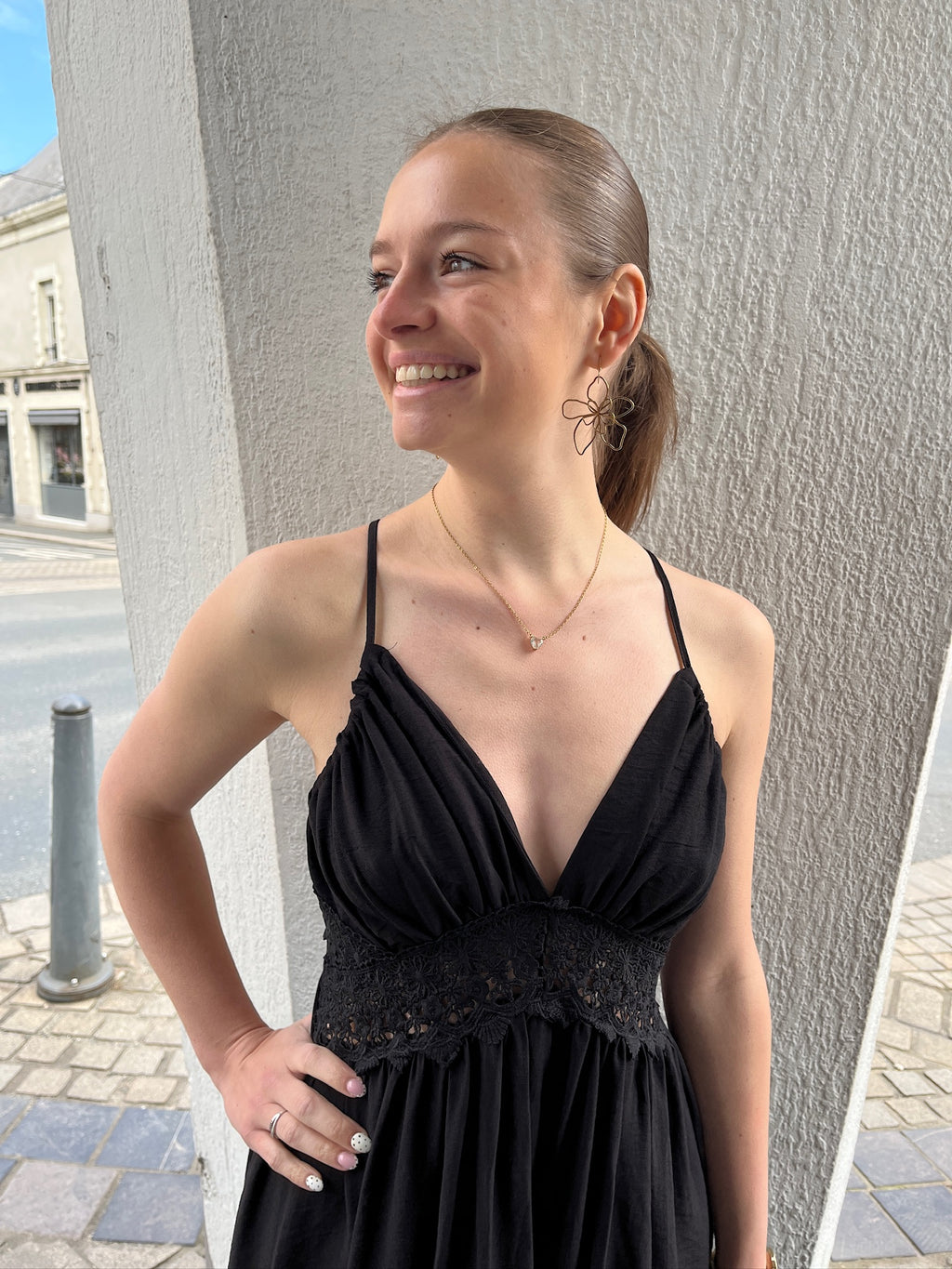 Robe longue Marina - Noire