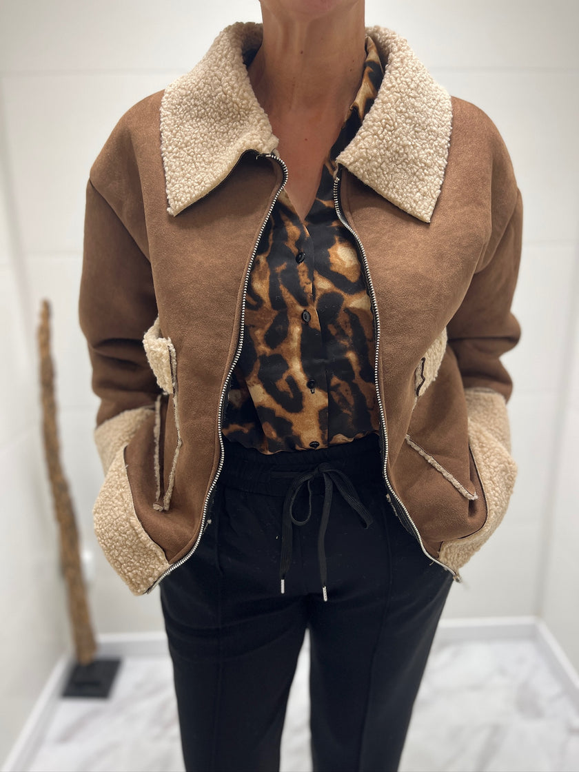 Veste en daim marron