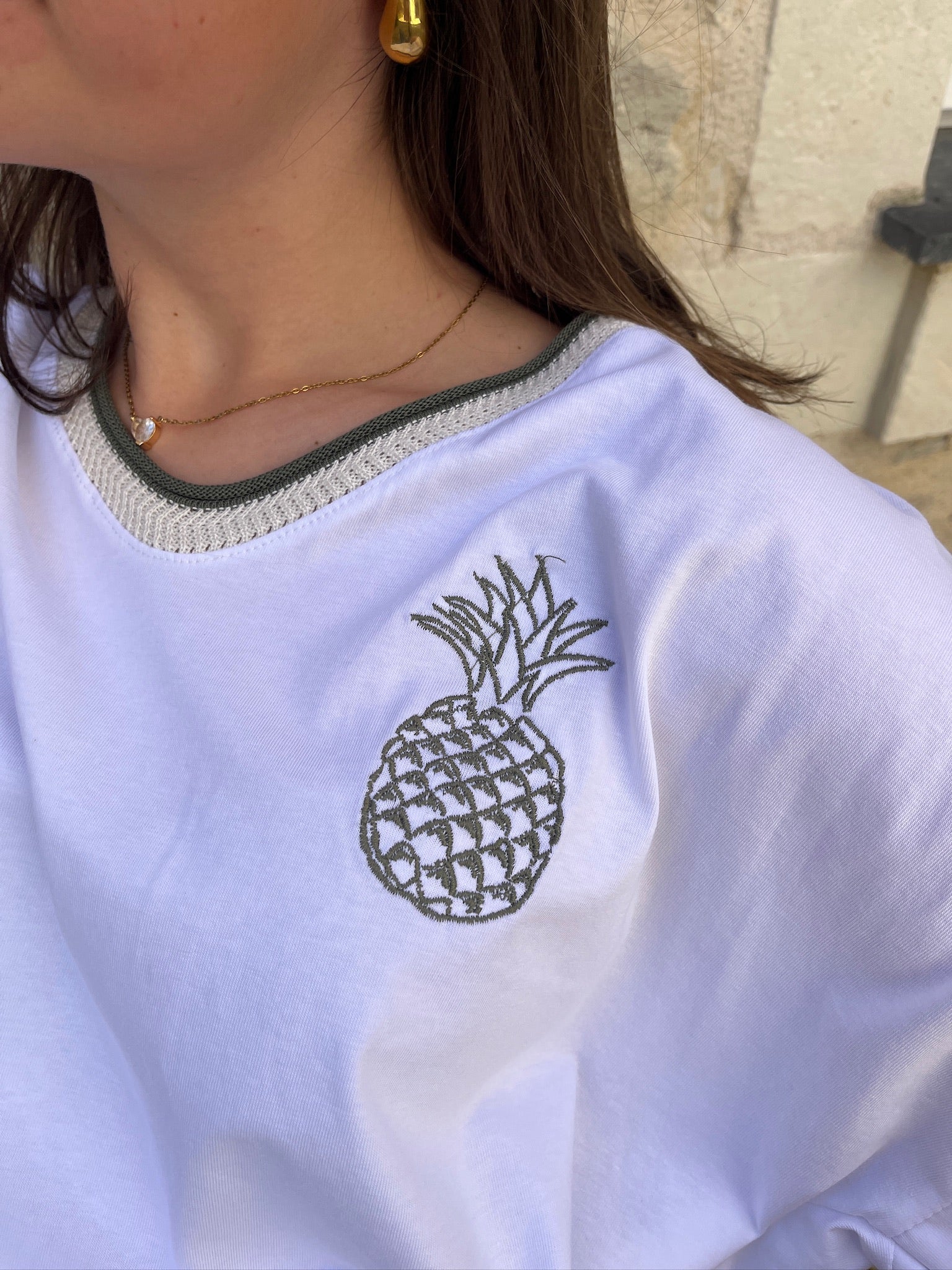 Tee-shirt Ananas - Kaki