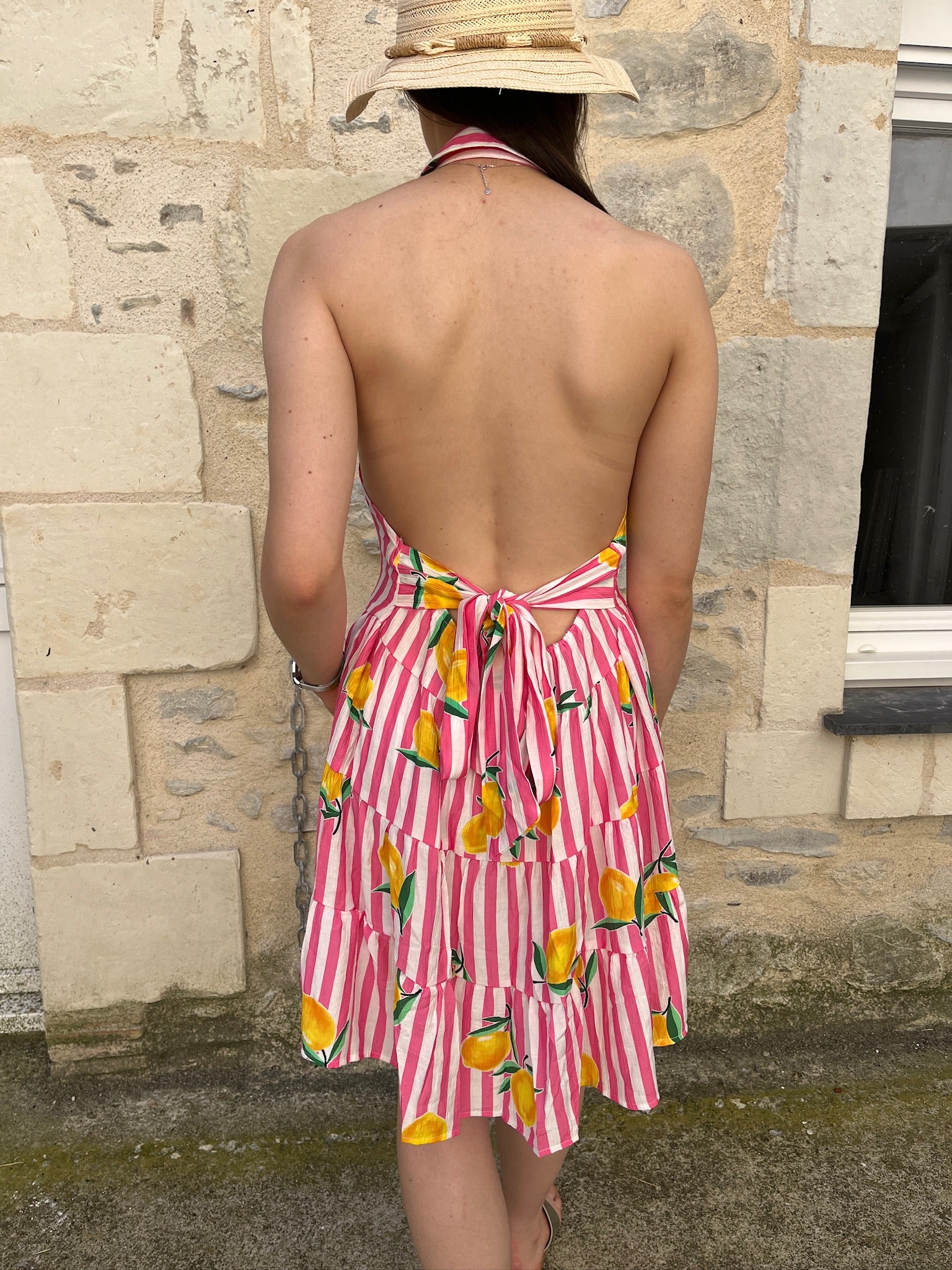 Robe courte Citron - Rose