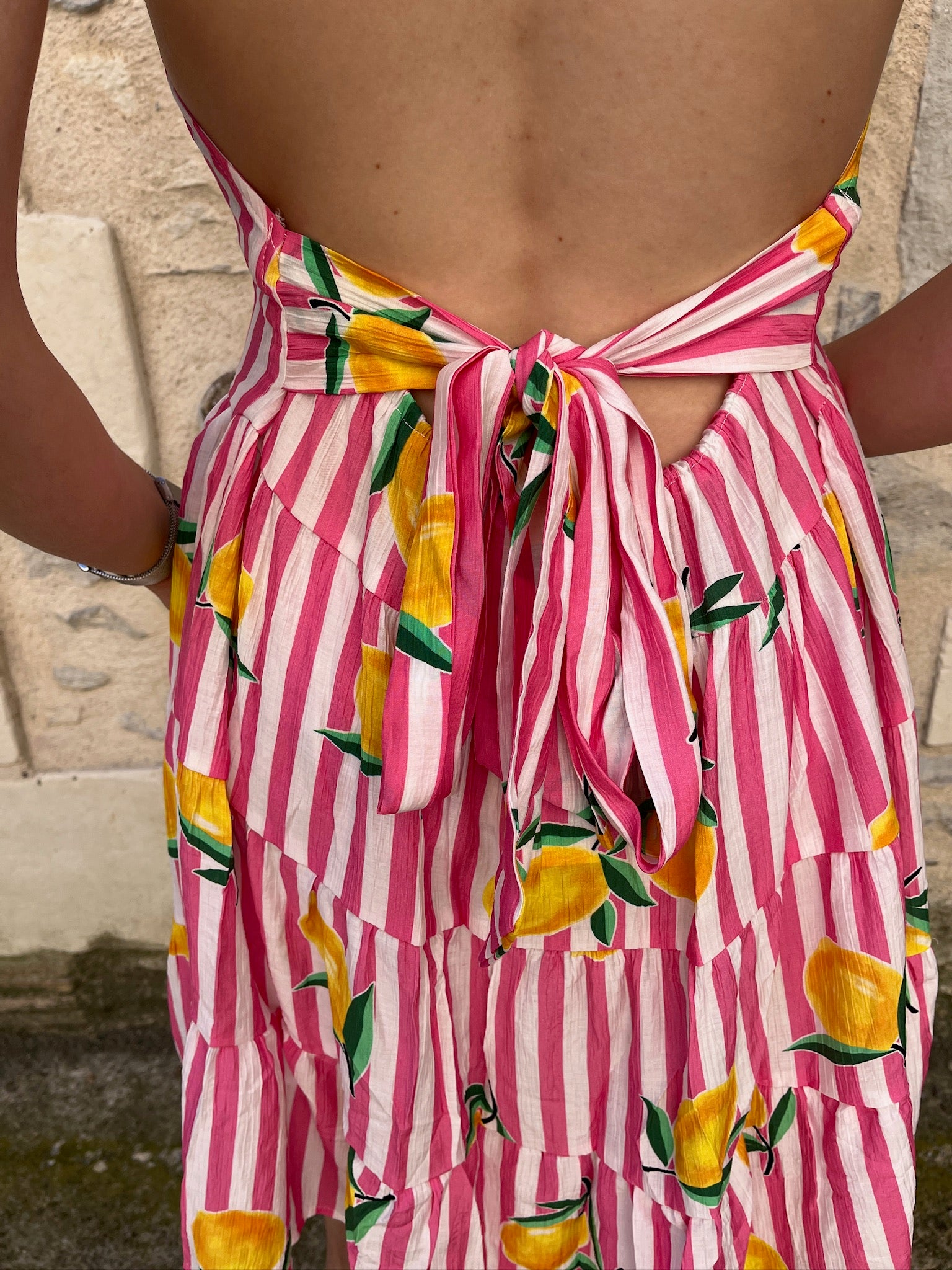 Robe courte Citron - Rose