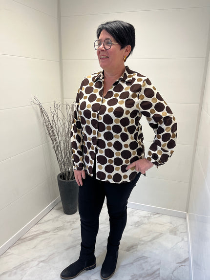Chemise Audette à pois Camel