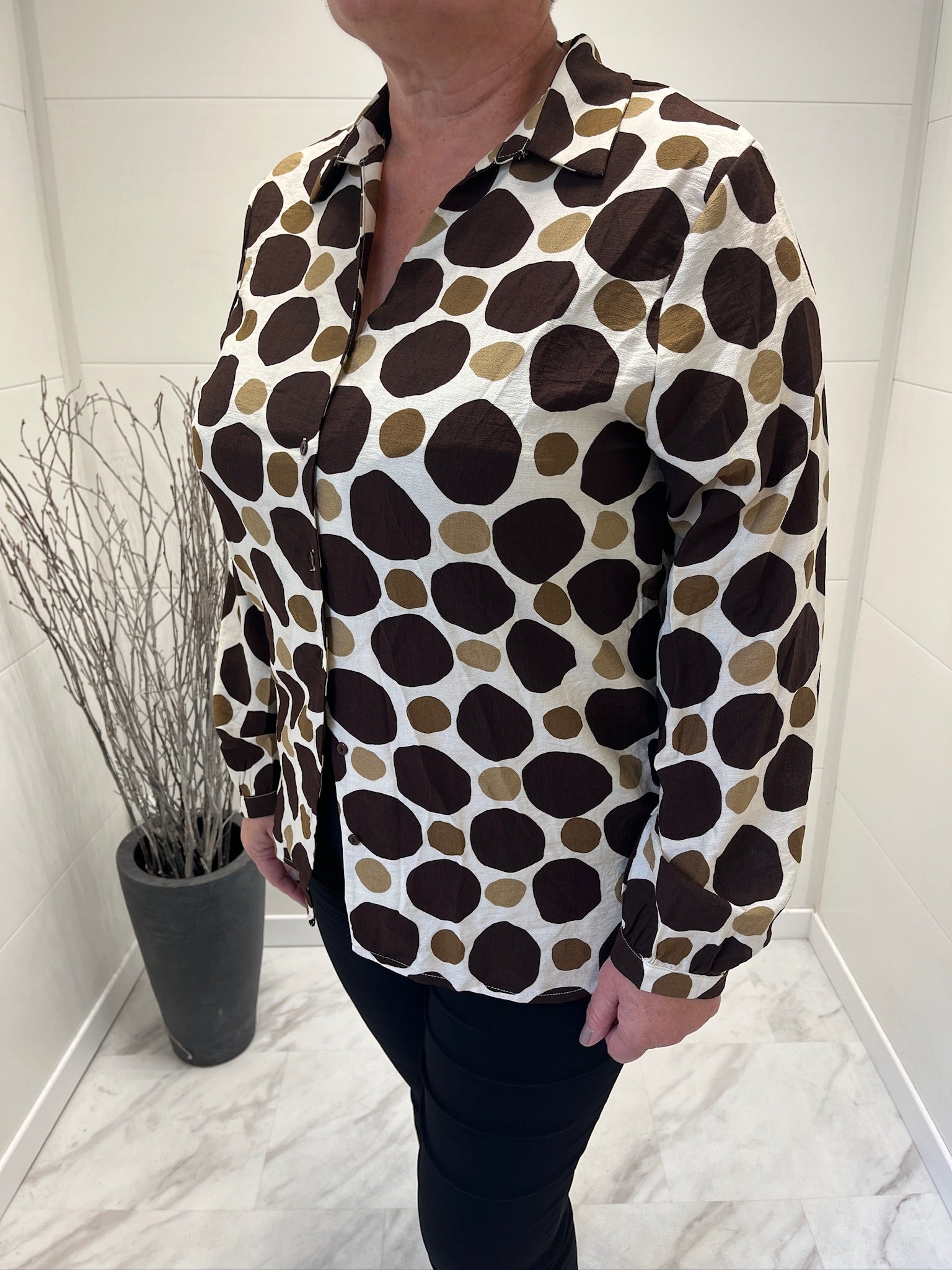 Chemise Audette à pois Camel