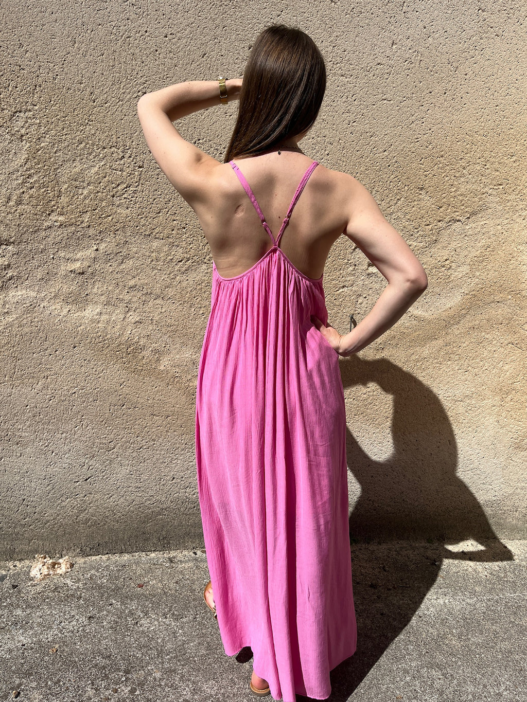 Robe longue Eva - Rose