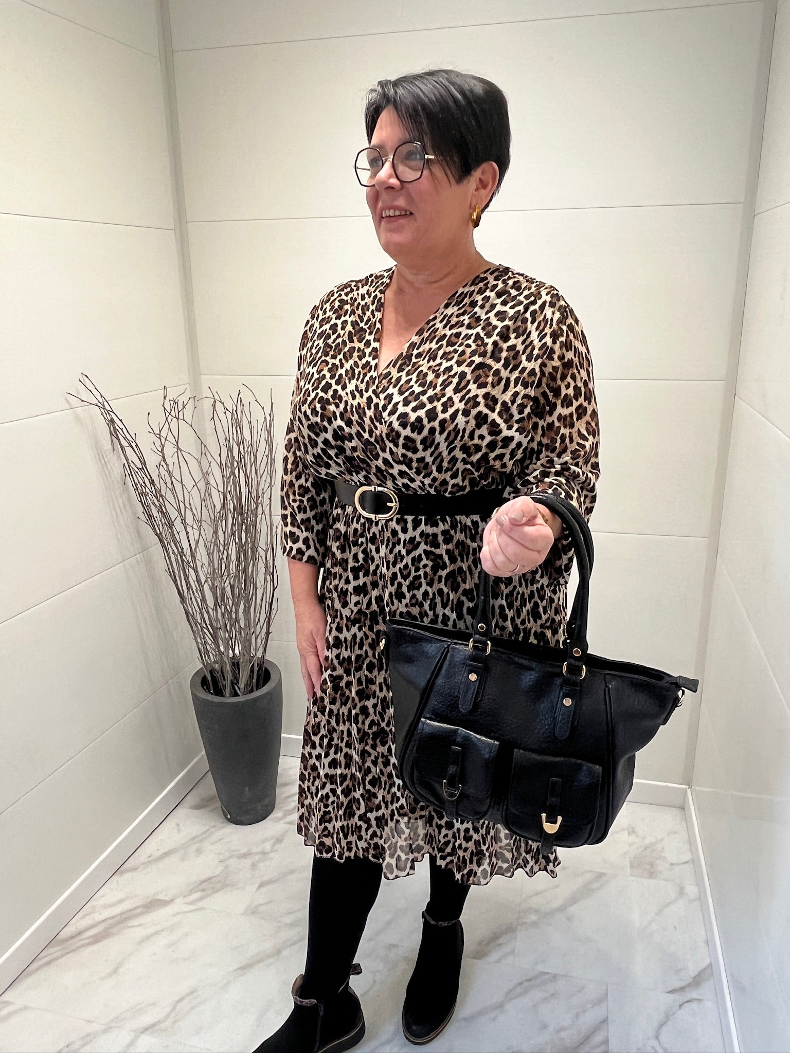 Robe courte léopard