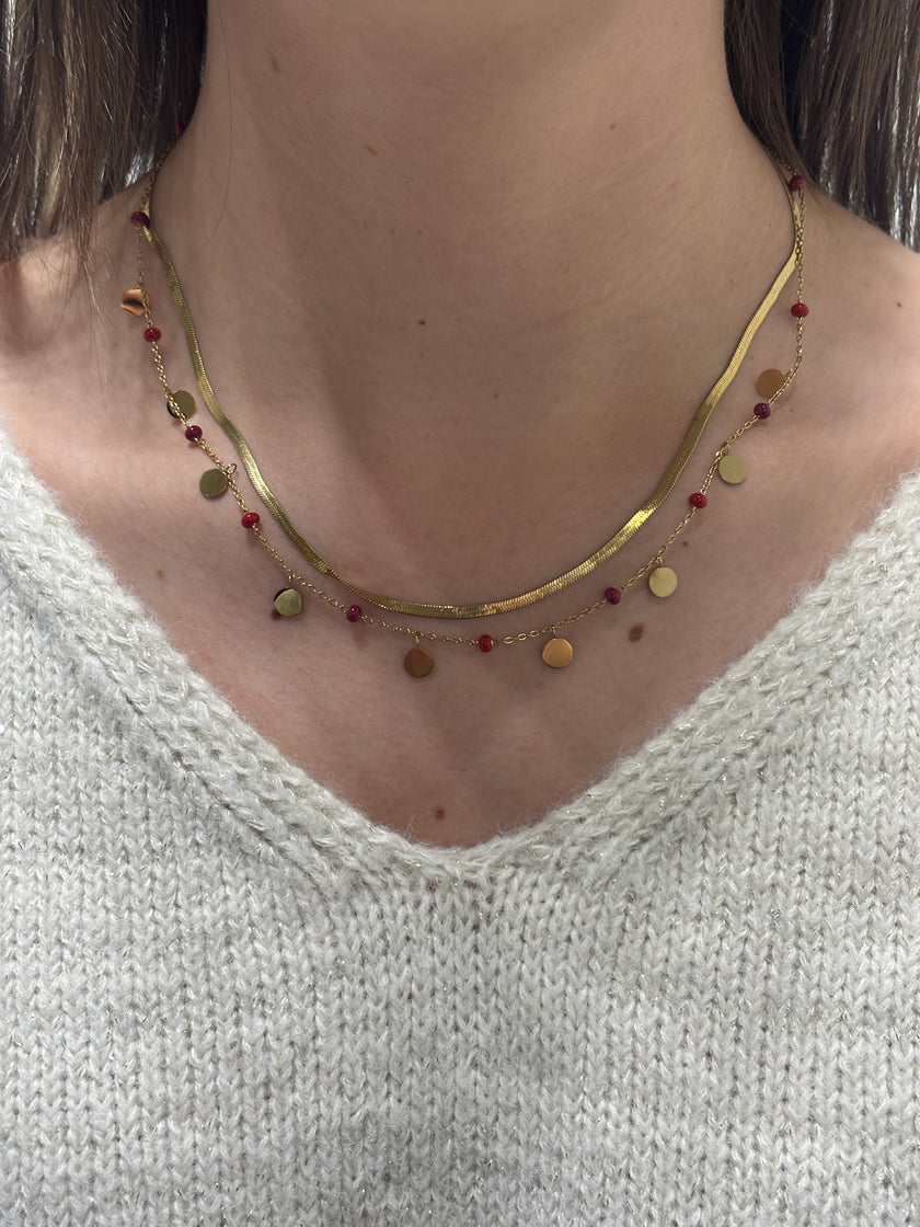 Collier Monique - Rouge