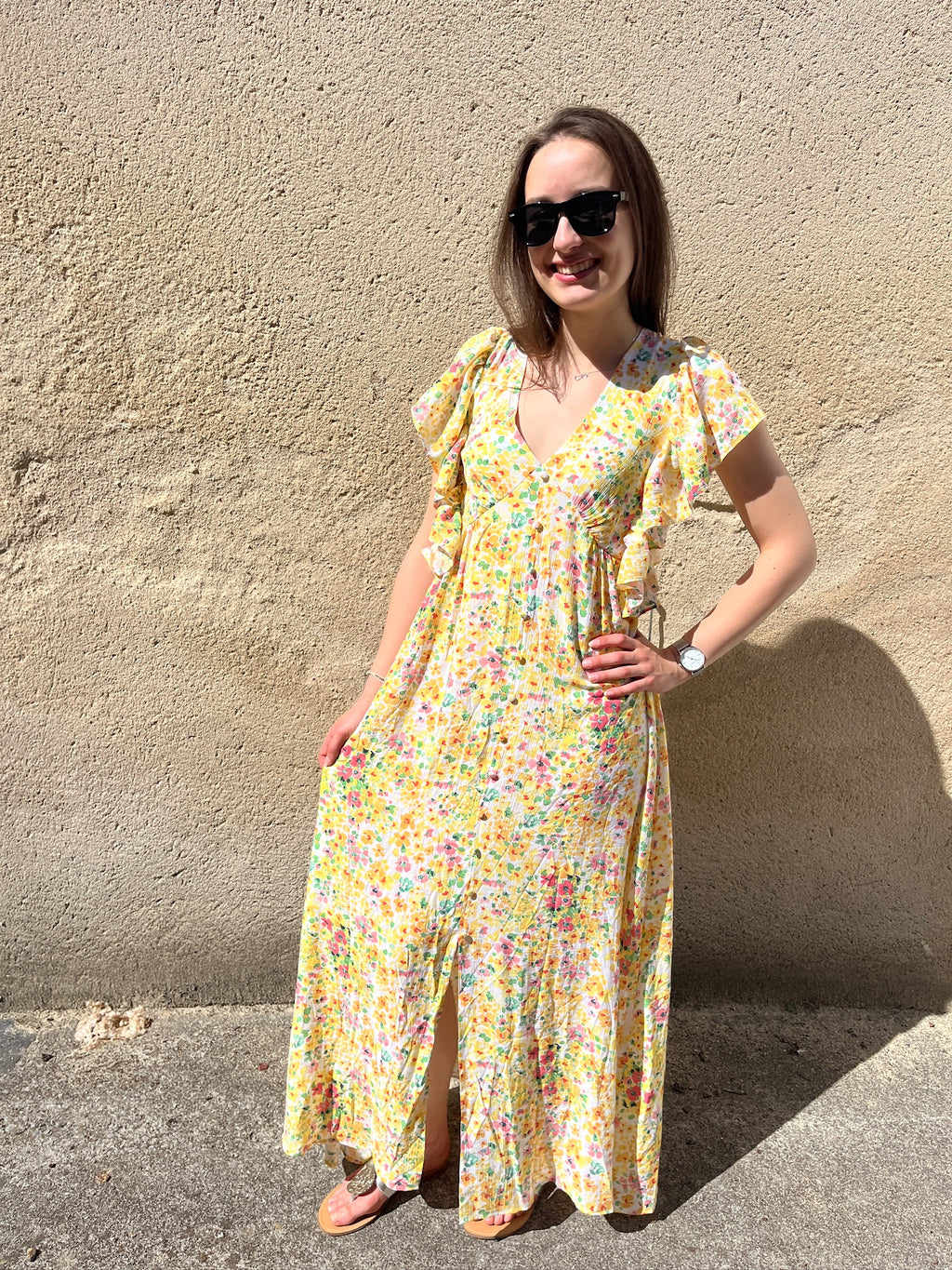 Robe longue Ombeline - Jaune
