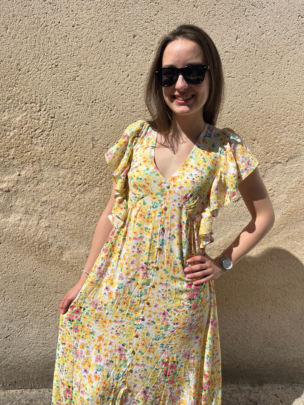 Robe longue Ombeline - Jaune