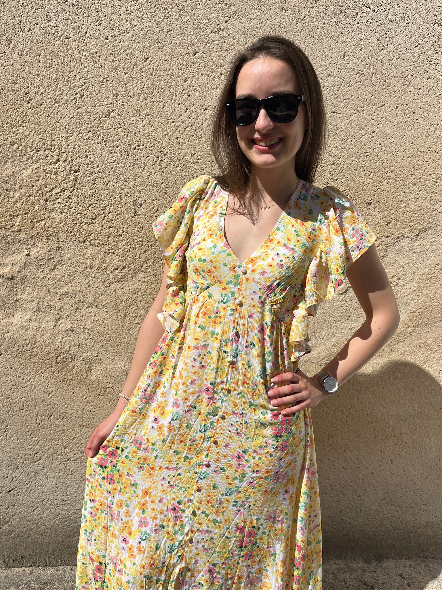 Robe longue Ombeline - Jaune
