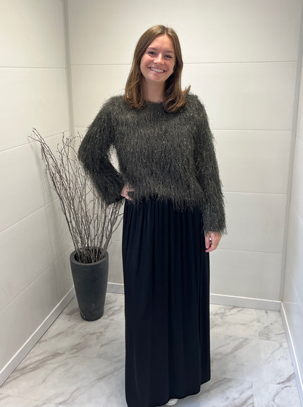 Jupe satin noir élastiquée