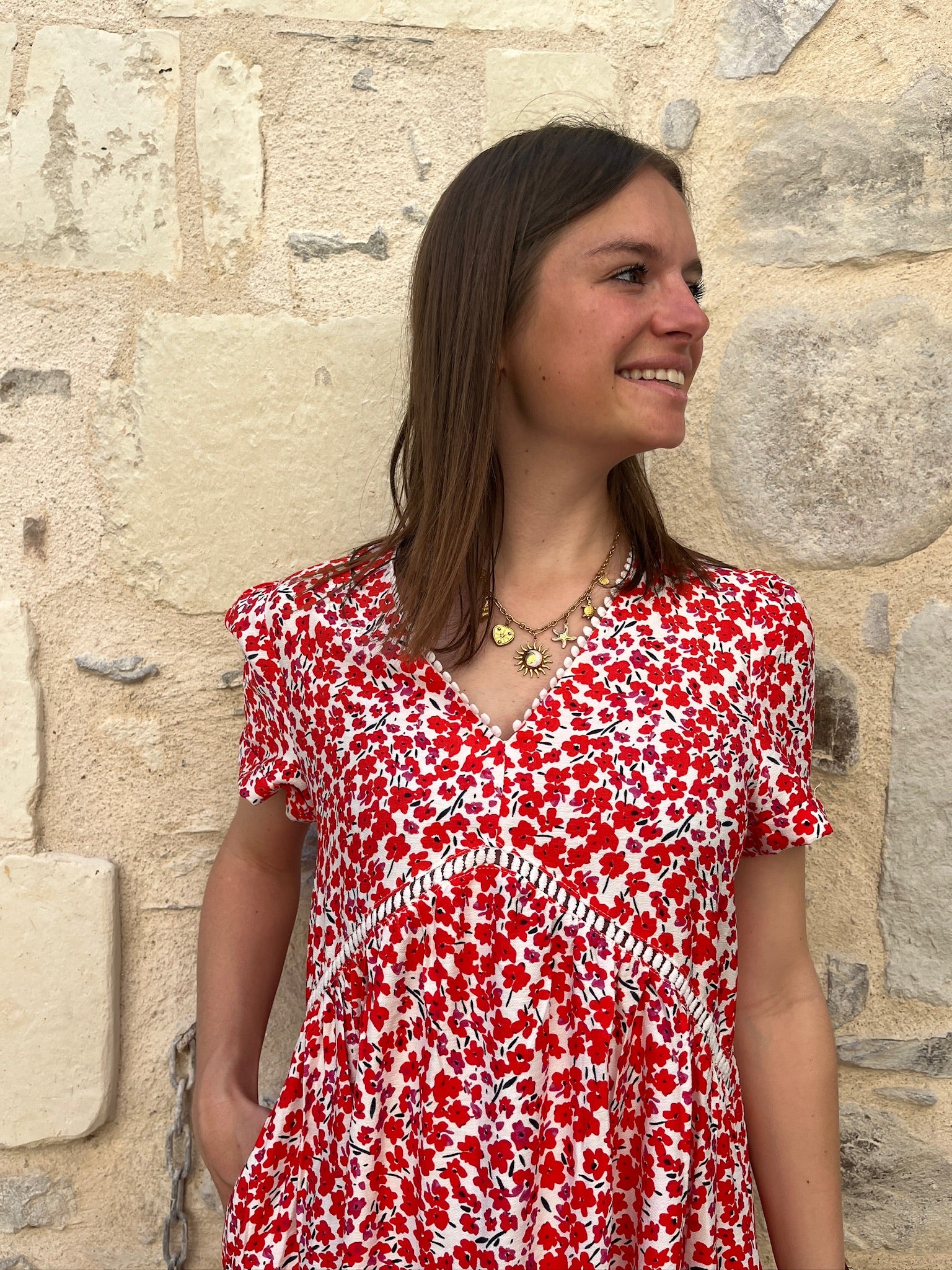 Robe courte Leïla - Rouge