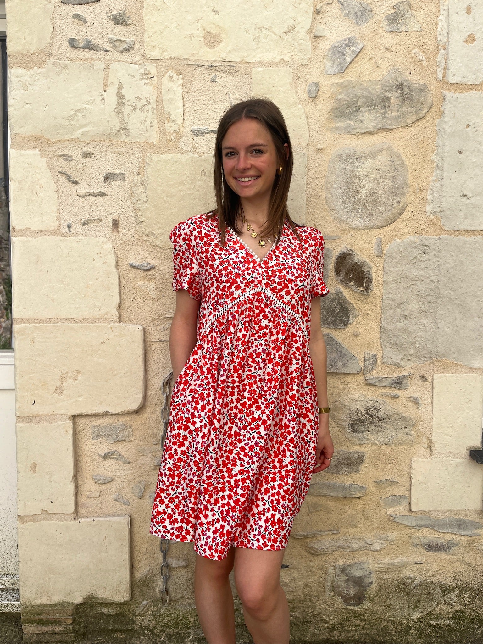 Robe courte Leïla - Rouge