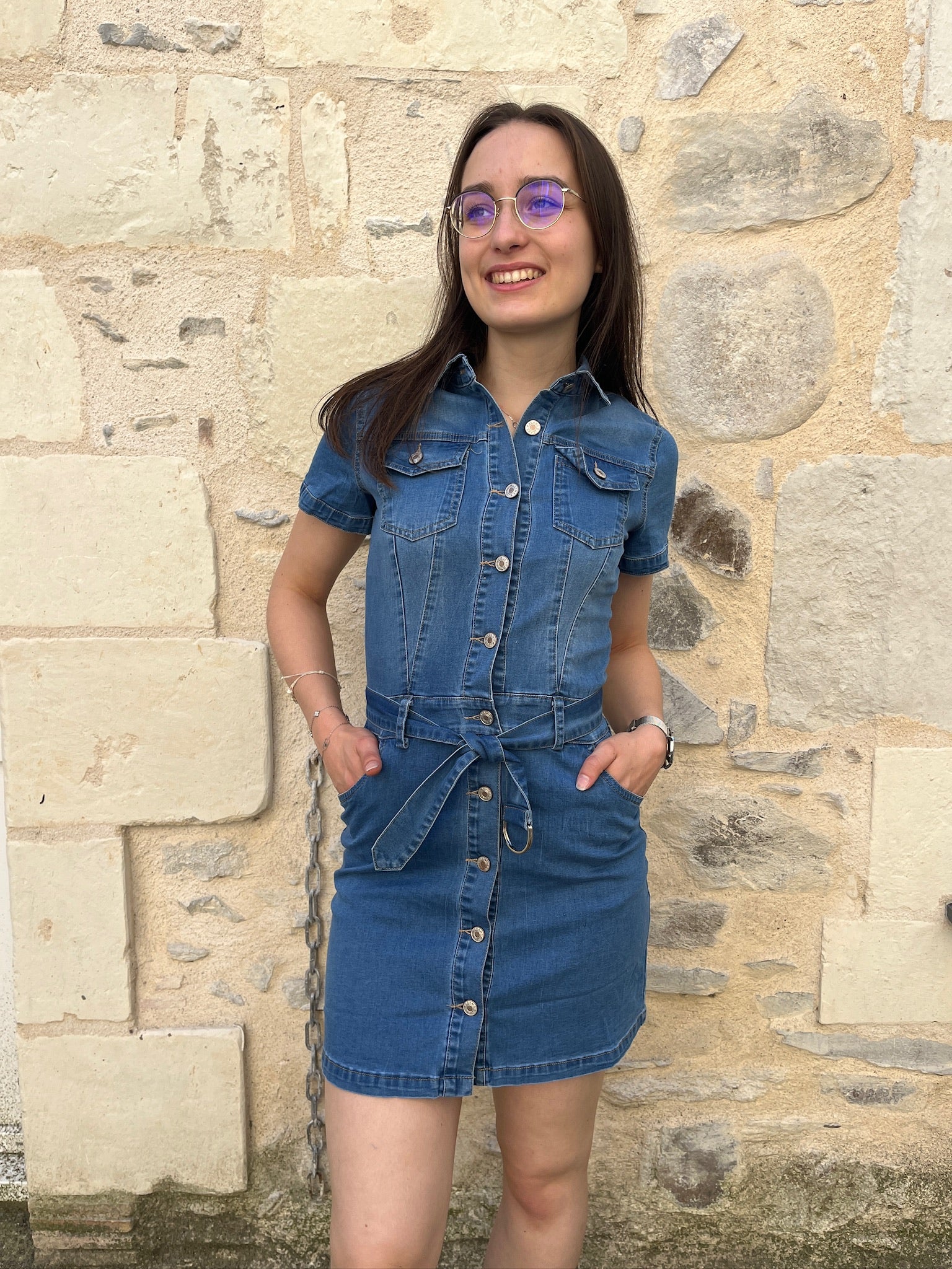 Robe courte en jean Jeanne
