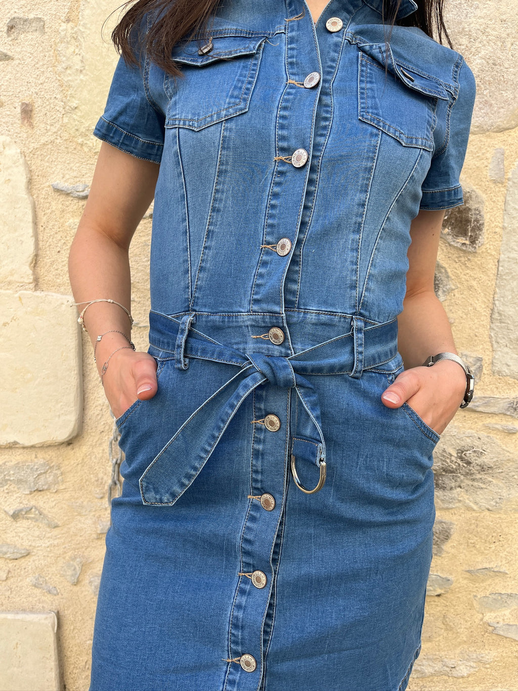 Robe courte en jean Jeanne