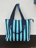 Sac de plage à rayures - Bleu