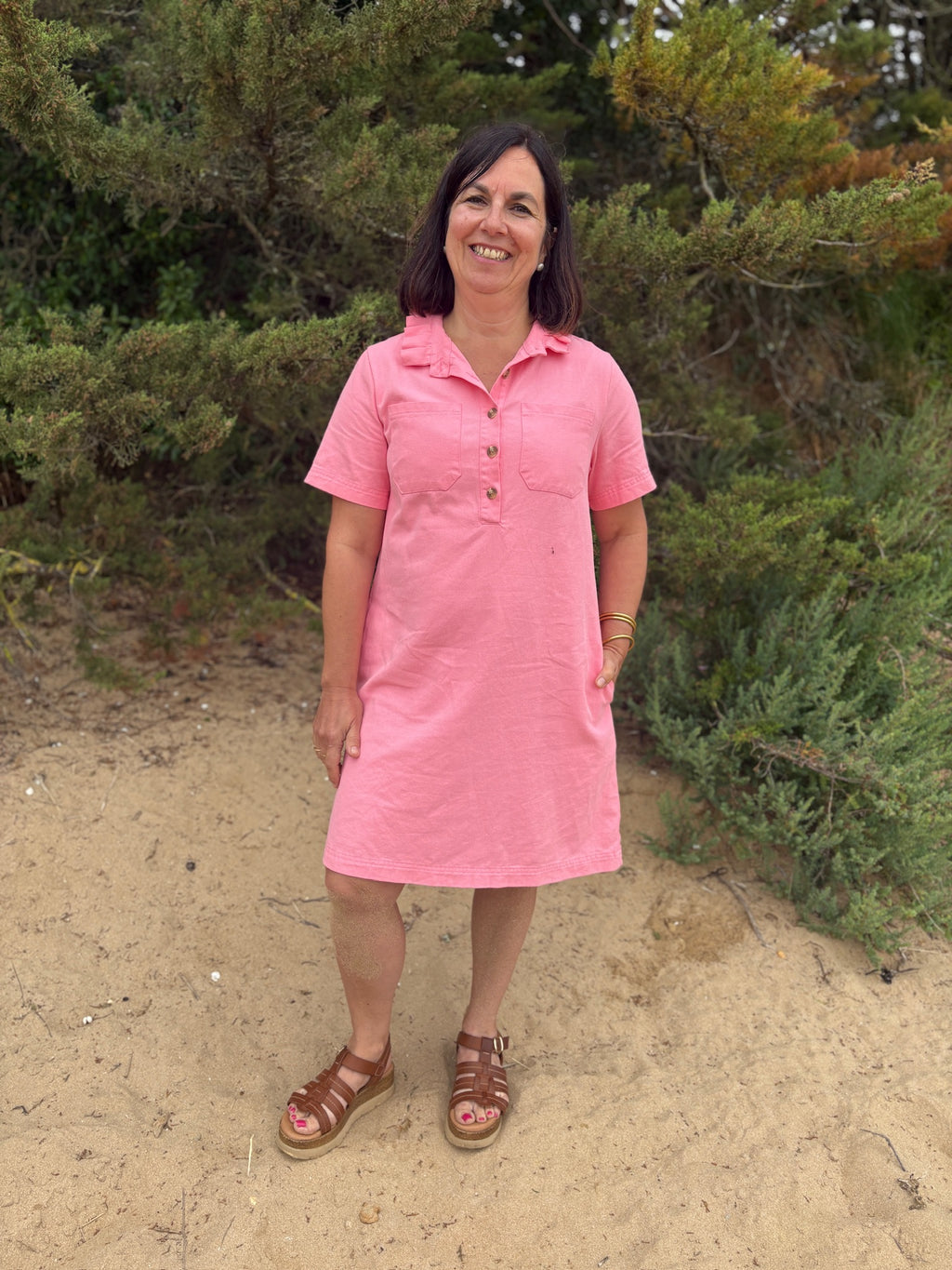 Robe courte Olympe - Rose Bonbon