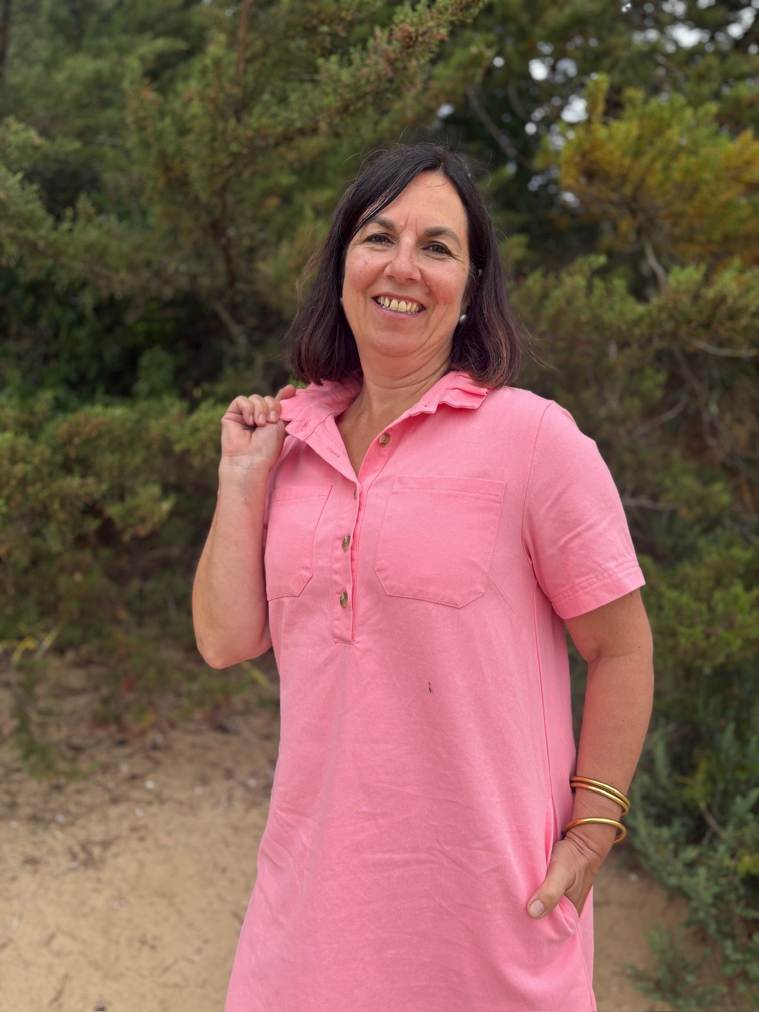 Robe courte Olympe - Rose Bonbon