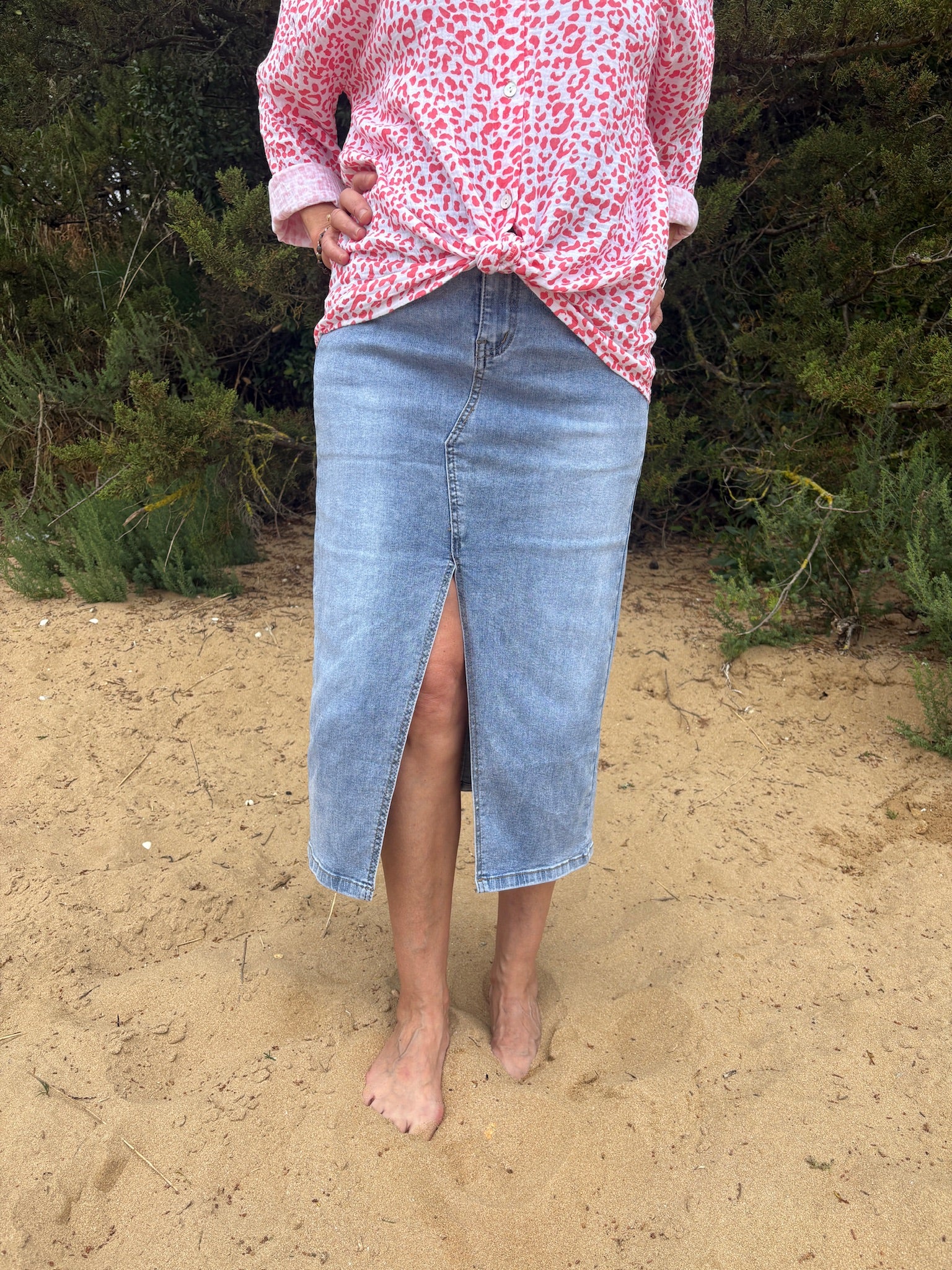 Jupe longue en jean