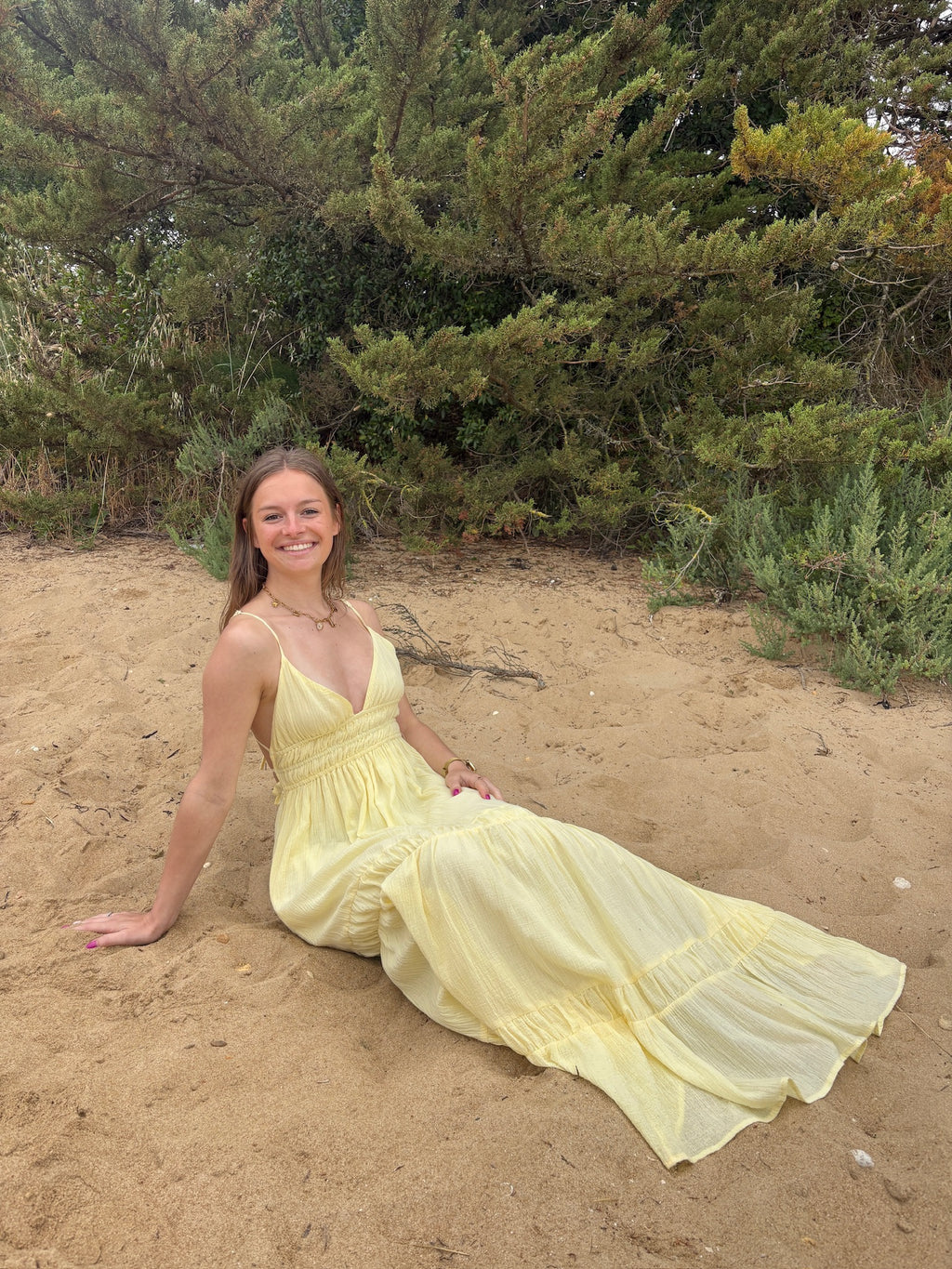 Robe longue Carmen - Jaune