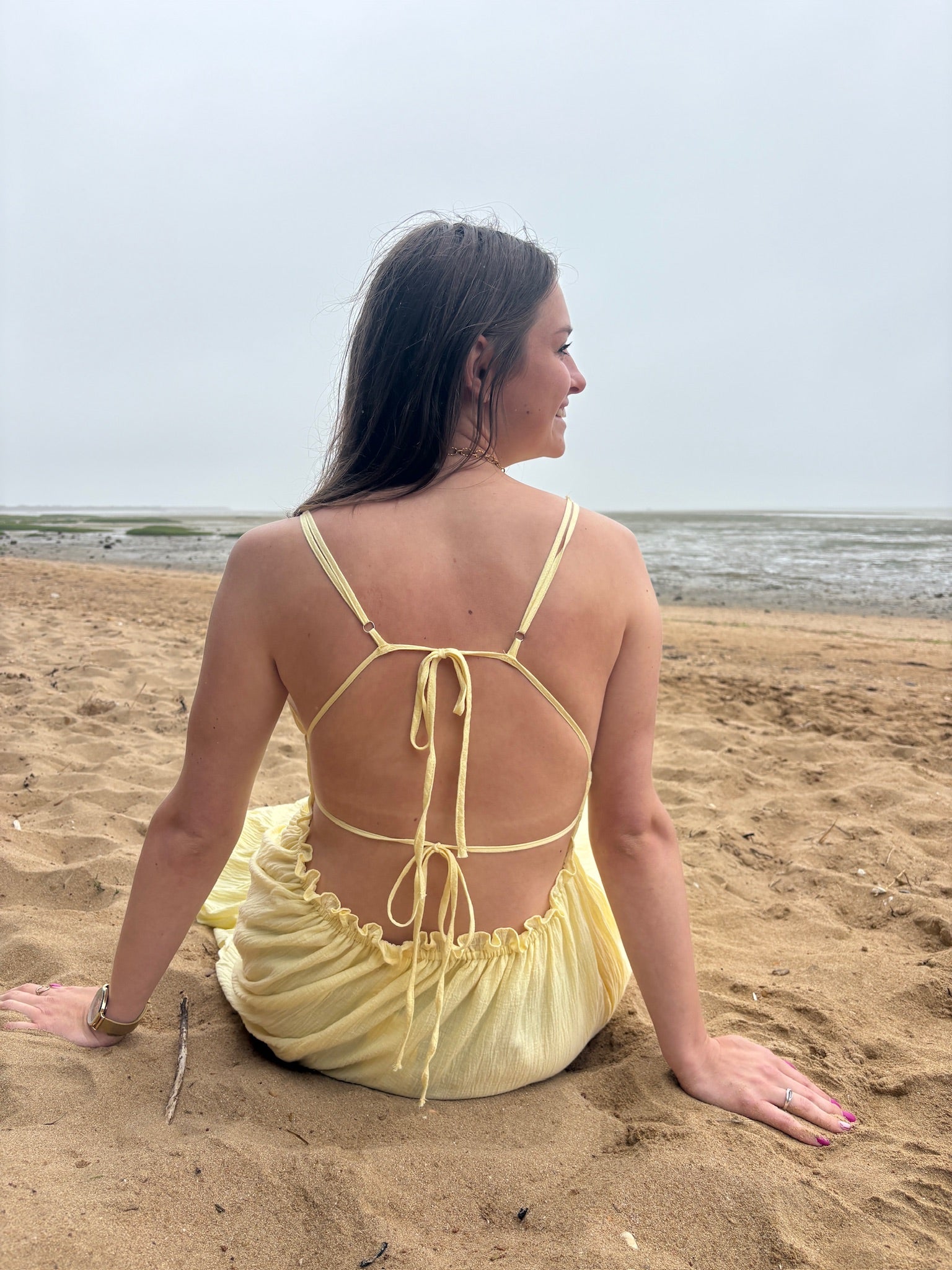 Robe longue Carmen - Jaune