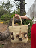Sac paille à motif