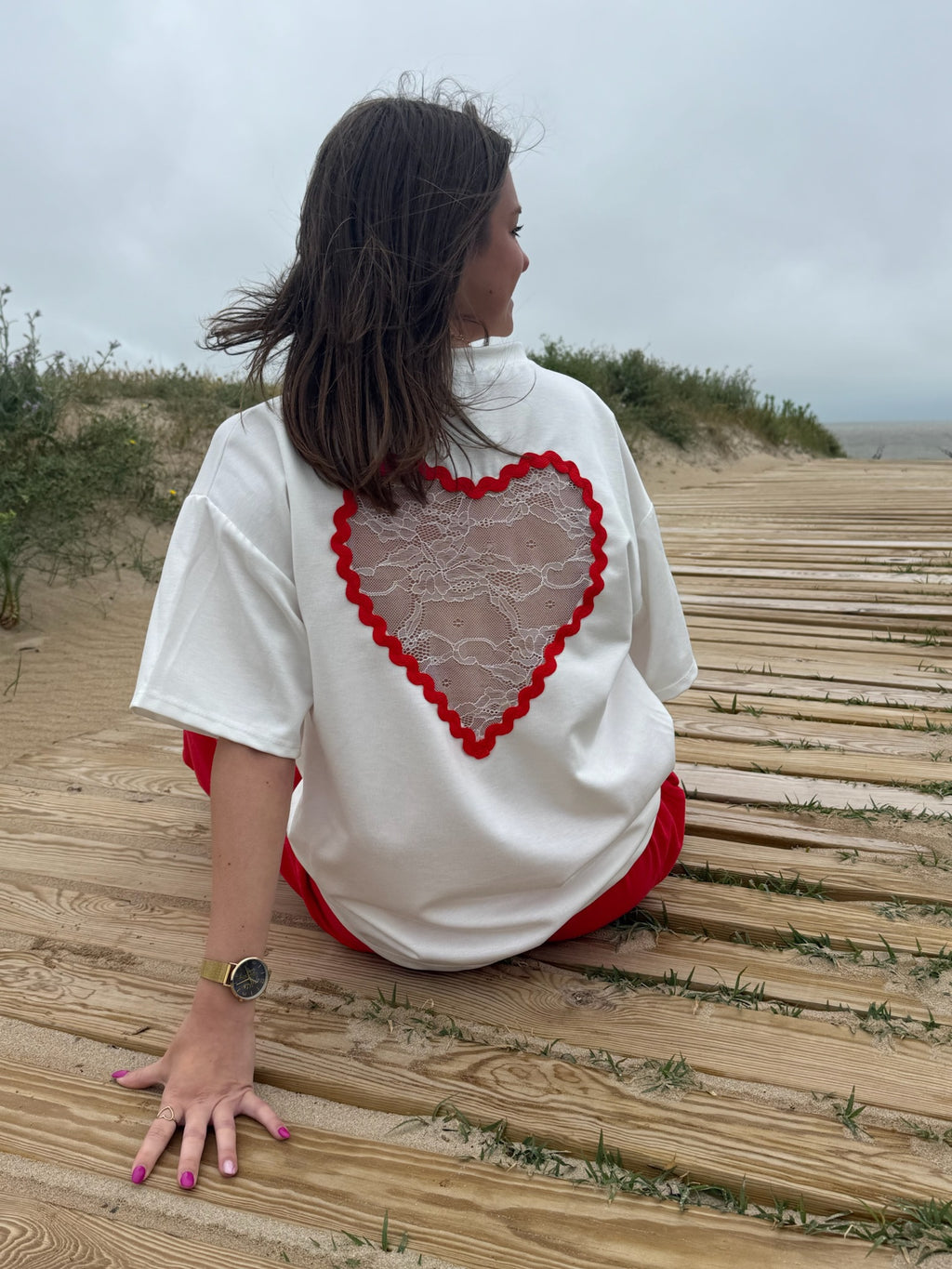 Tee-shirt Cœur - Dos dentelle