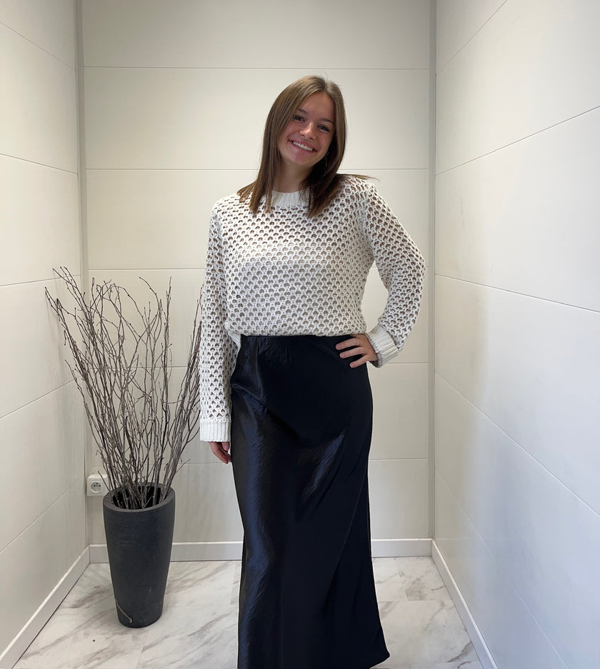 Jupe satin Eléa - Noir