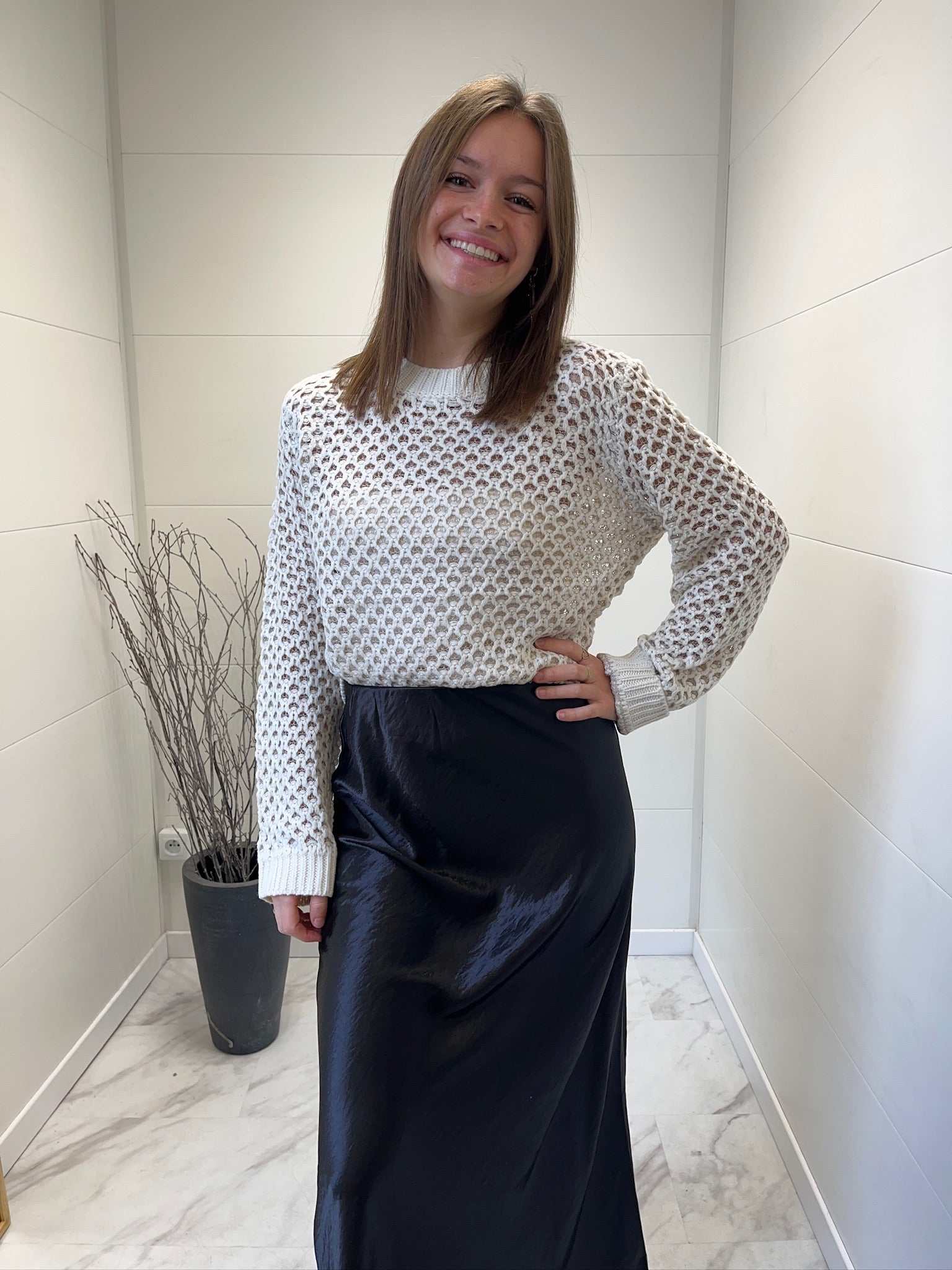 Jupe satin Eléa - Noir