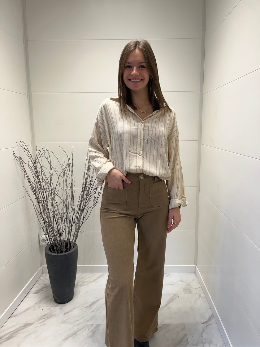 Pantalon velours Camel