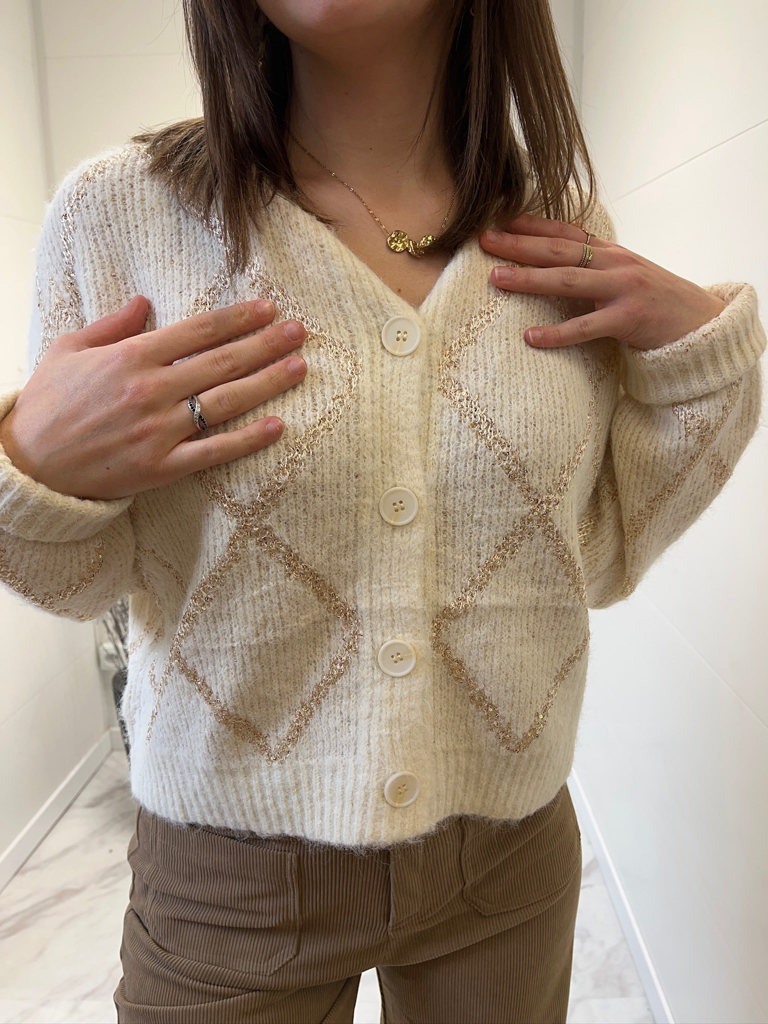 Gilet Daphné à boutons dorés