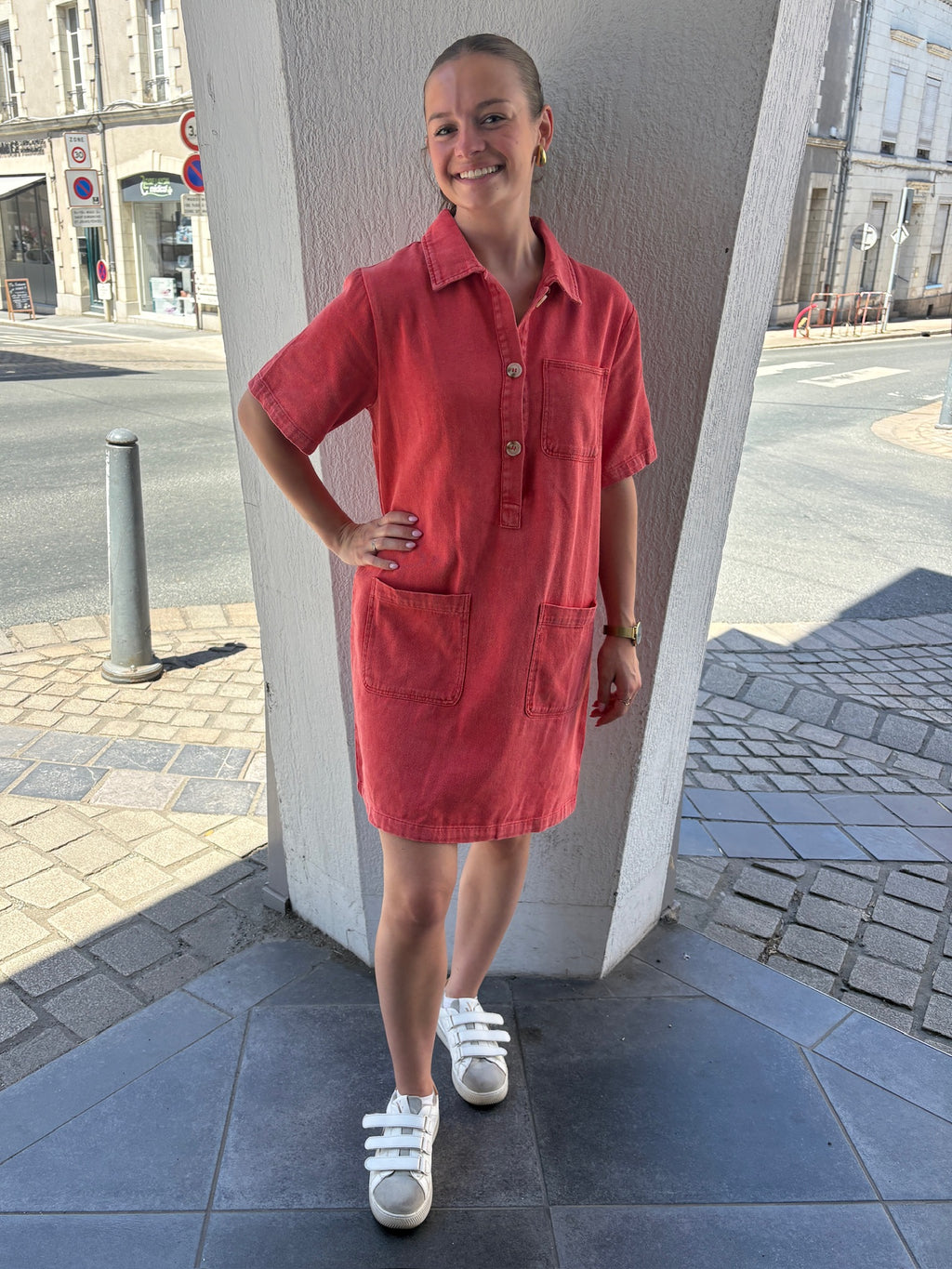Robe courte Judith - Rouge