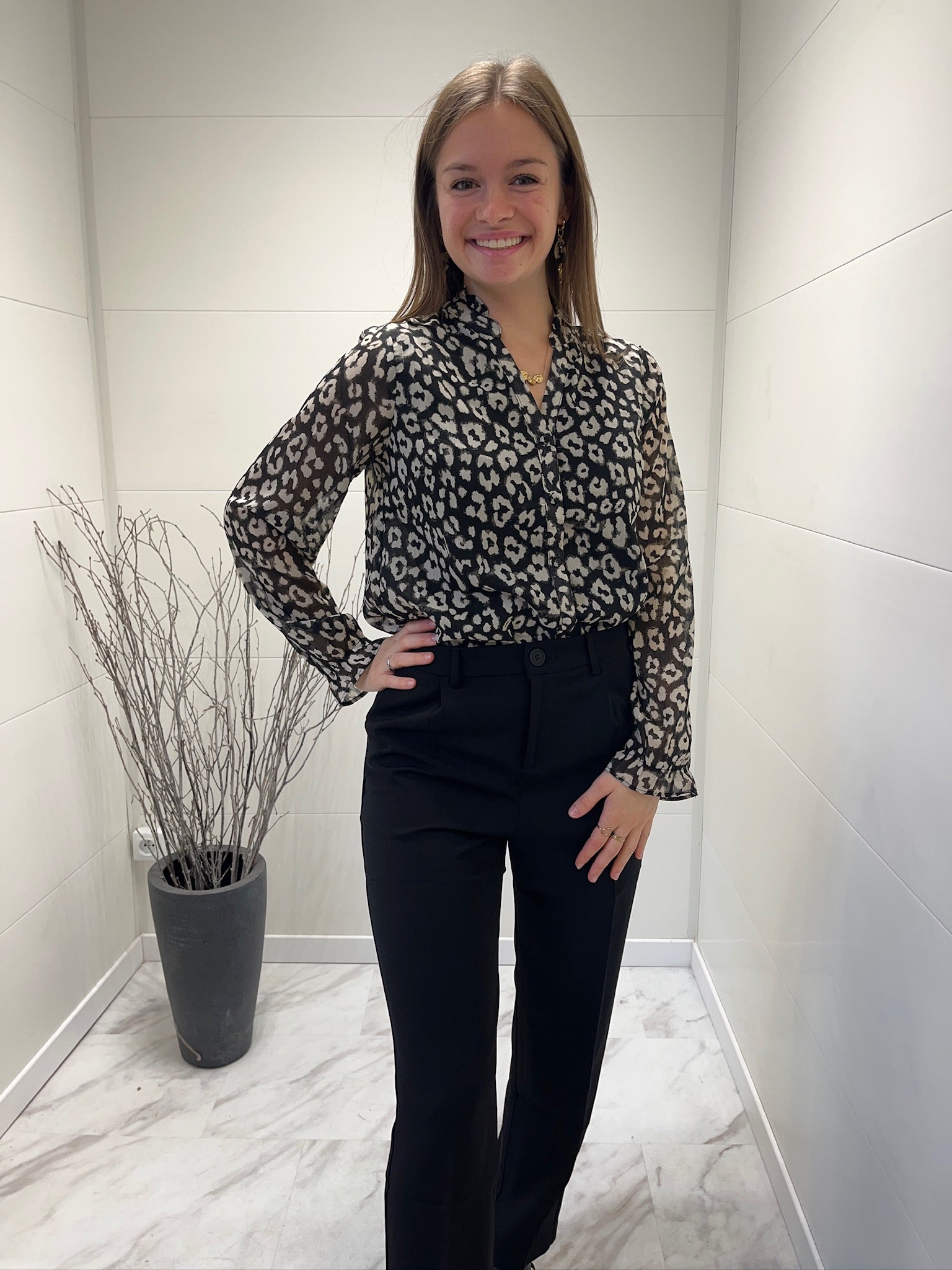 Chemise léopard kaki