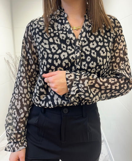 Chemise léopard kaki