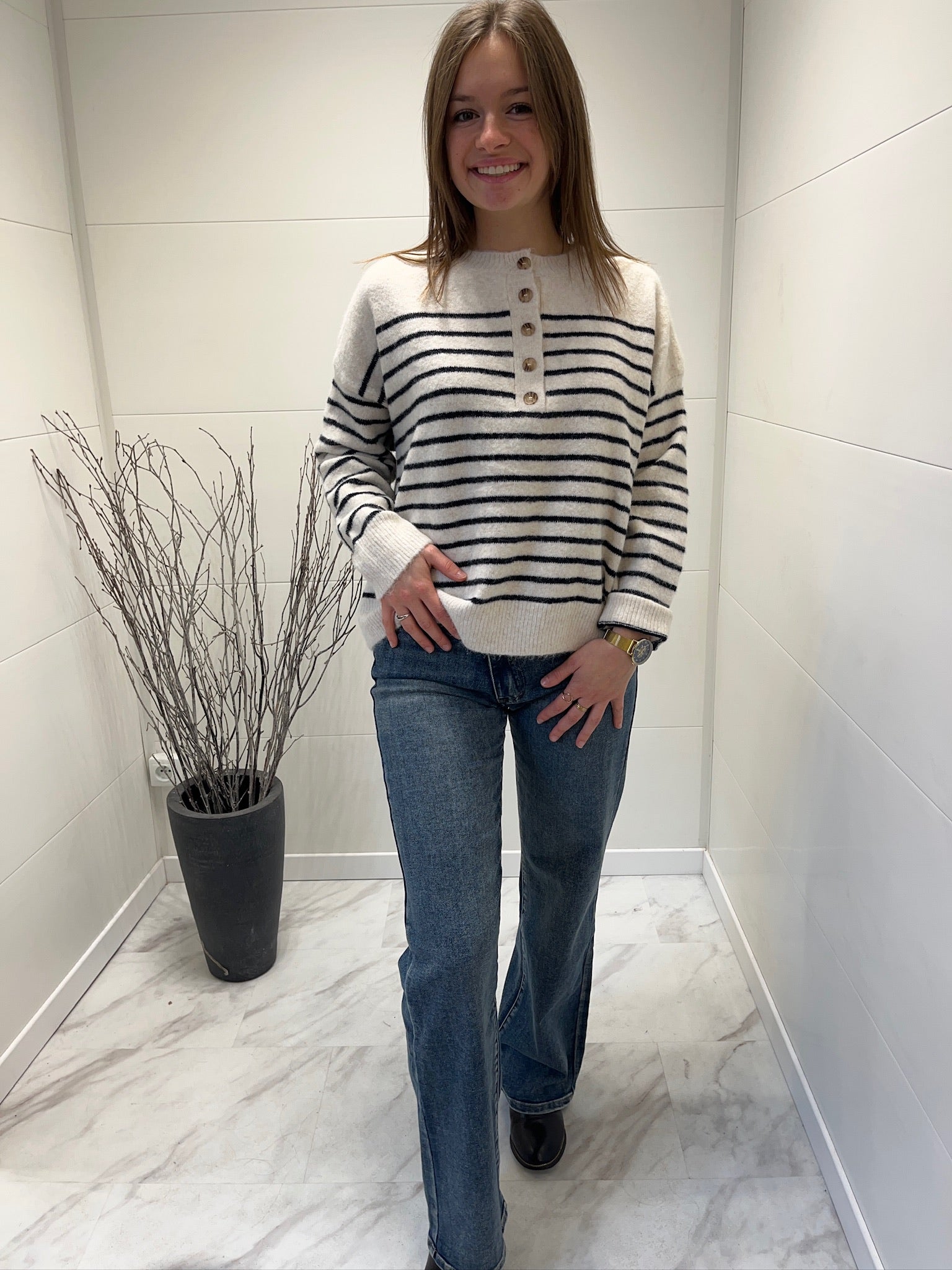 Pull à rayures marine