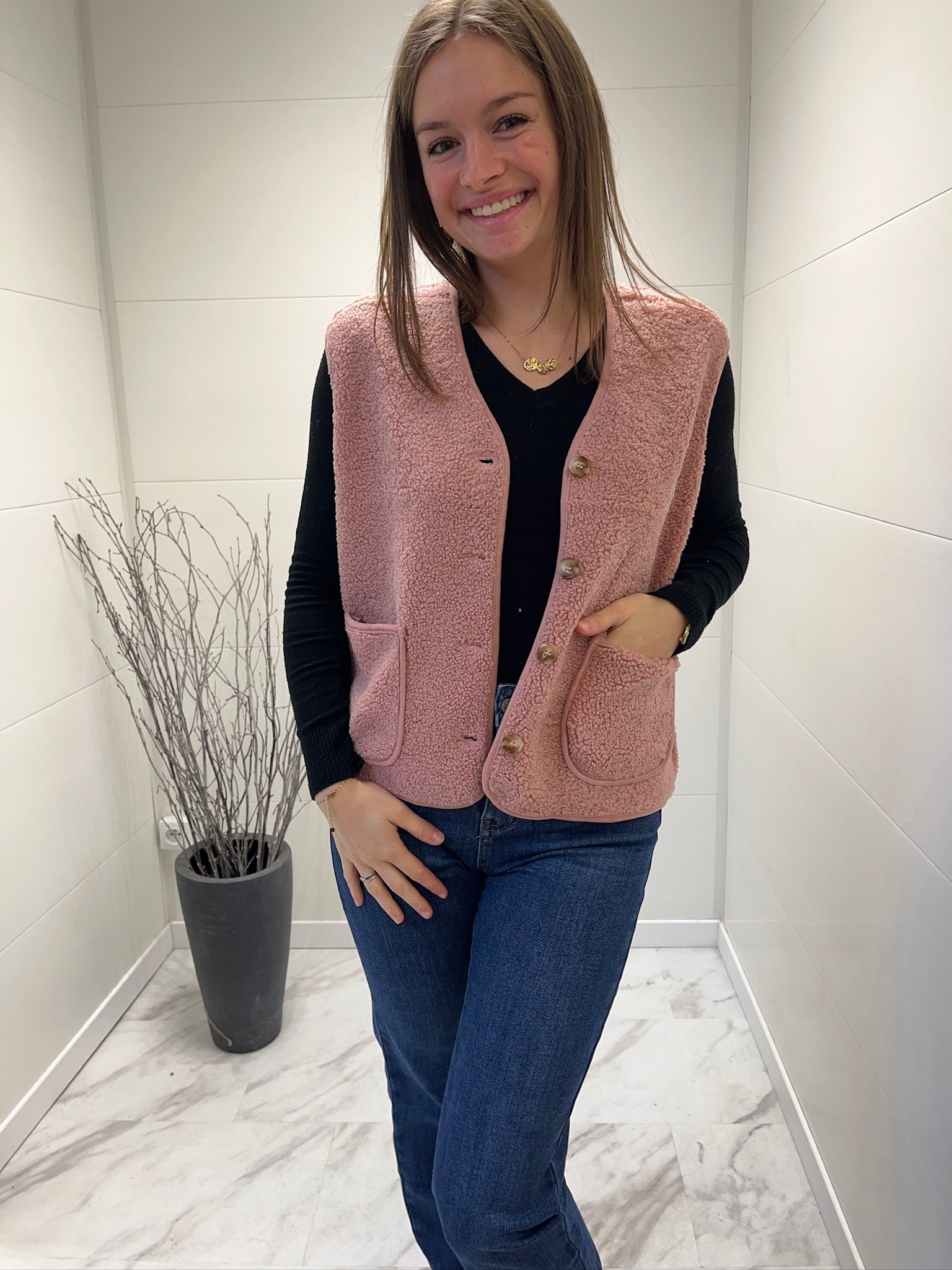Gilet sans manche Aurore Rose