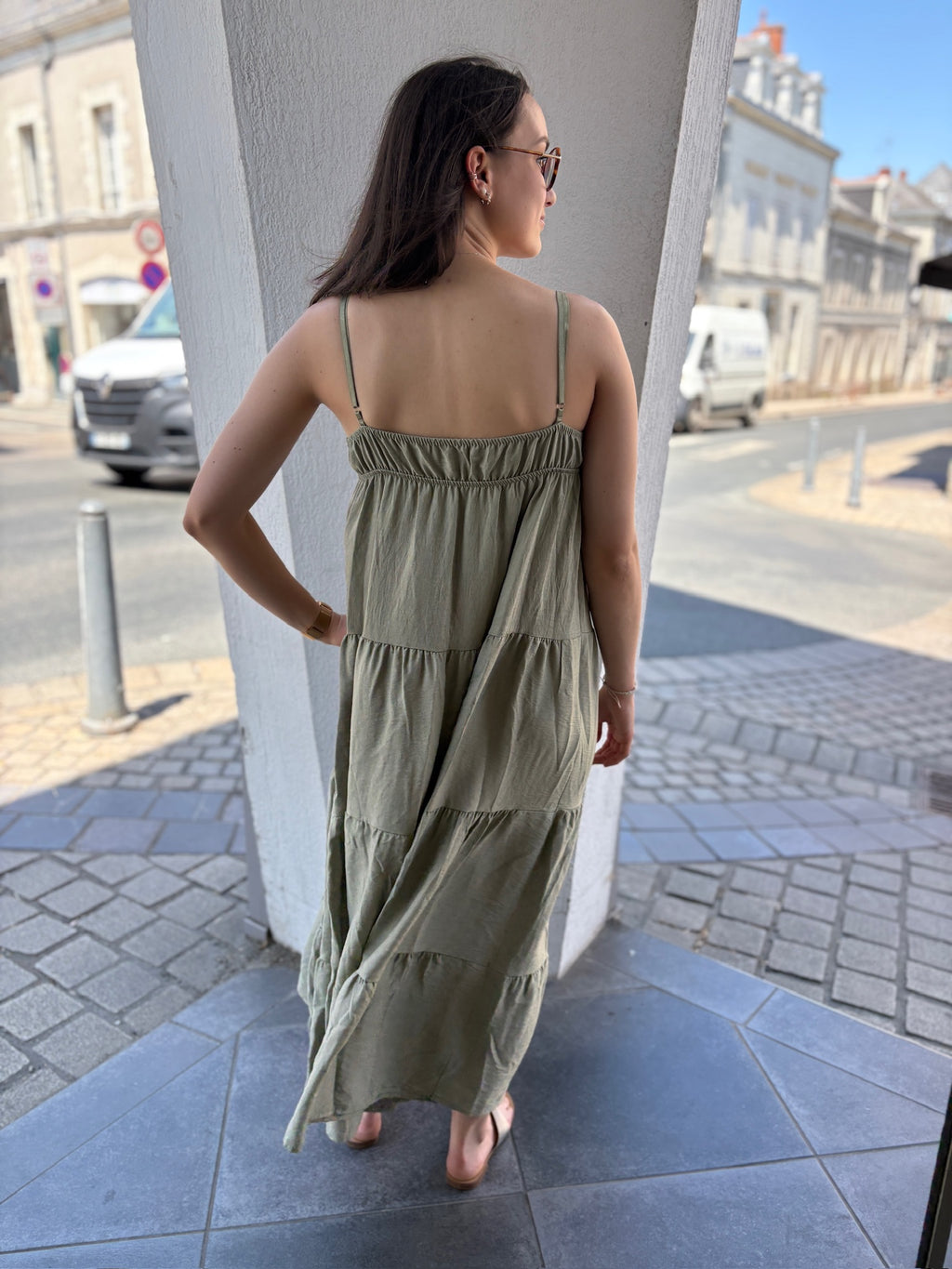 Robe longue Aurélie - Kaki Clair