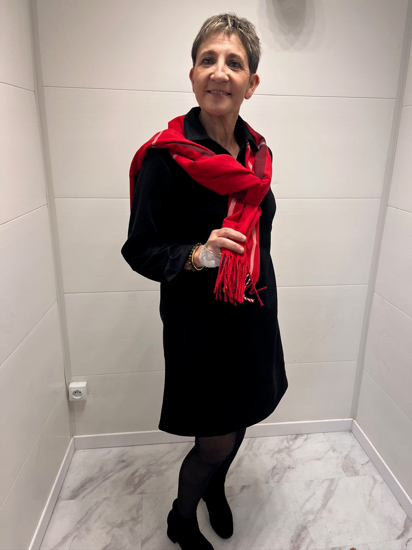 Robe courte matière suédine - Noire