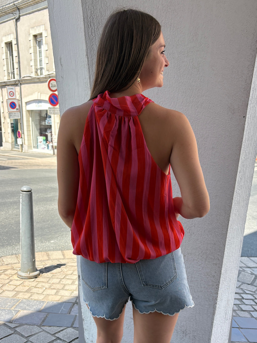 Top Emi - Orange et Rose