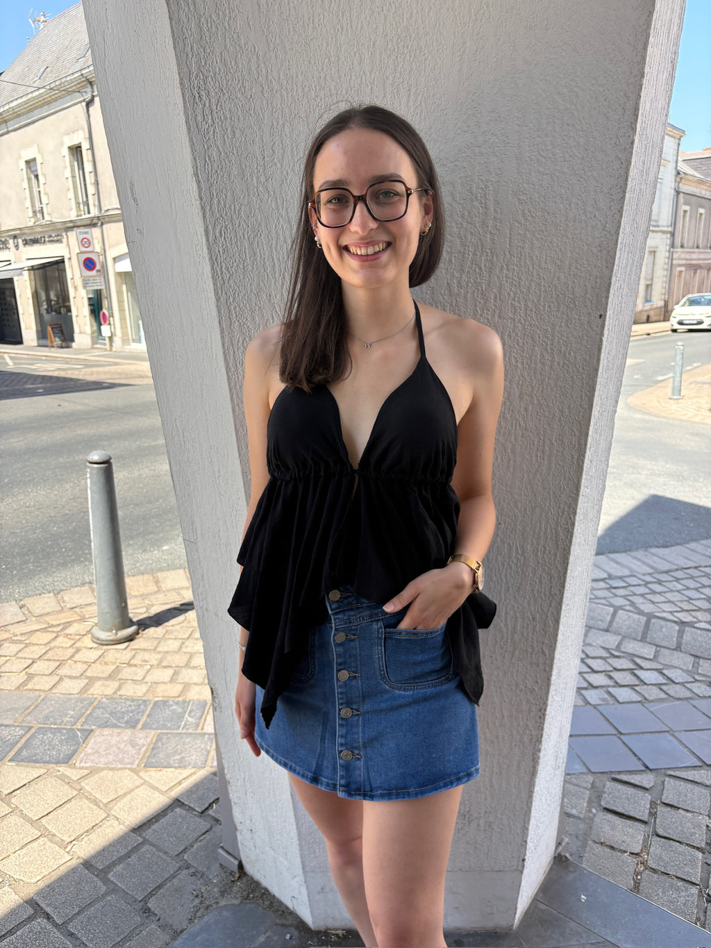 Top Elyane - Noir