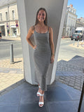Robe longue Alizée - Marine et Écru