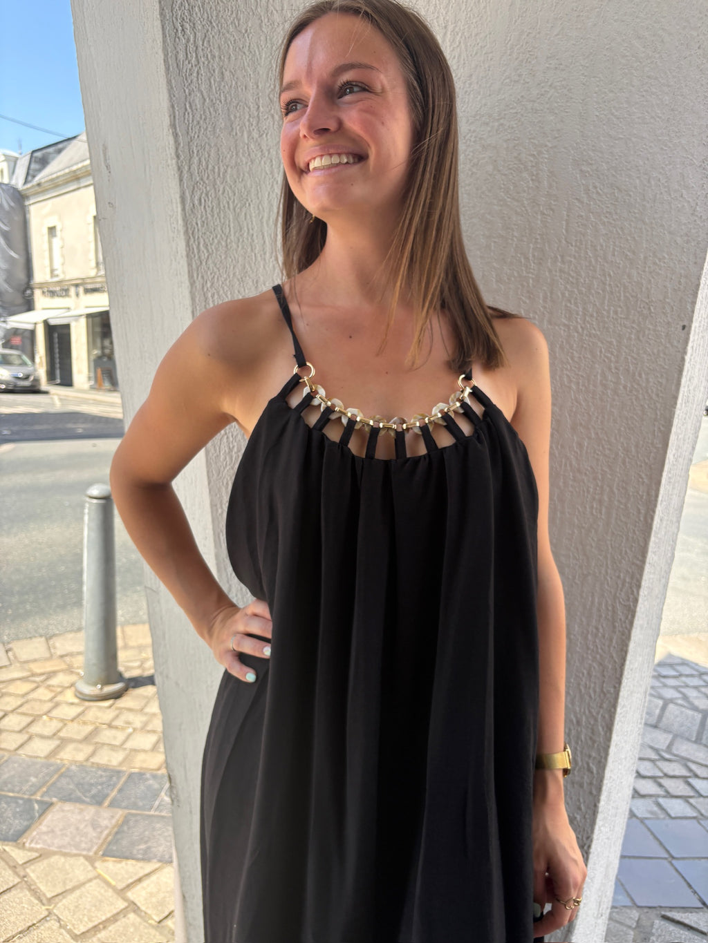Robe longue Evanie - Noire