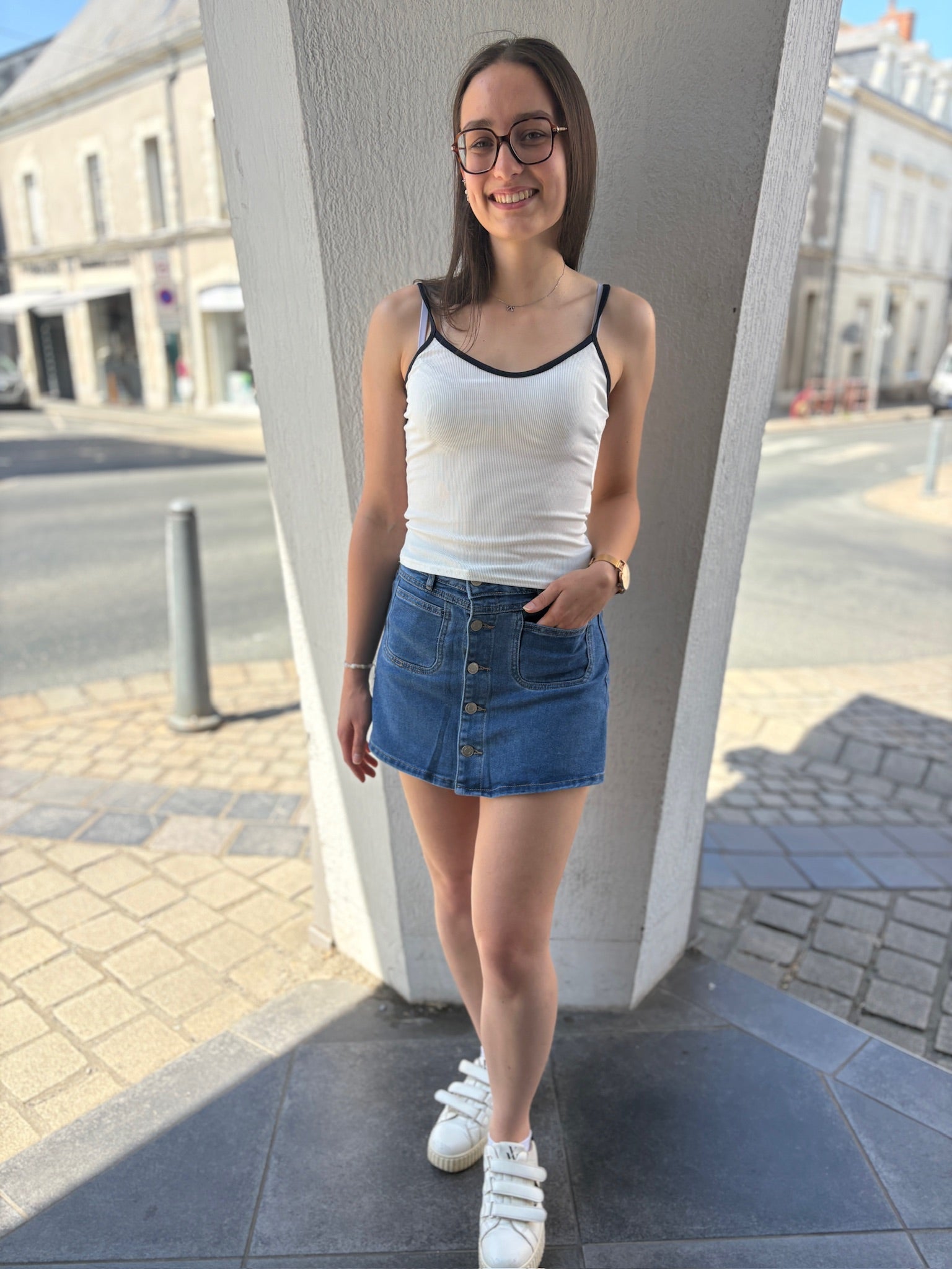 Top Liza - Blanc et Marine