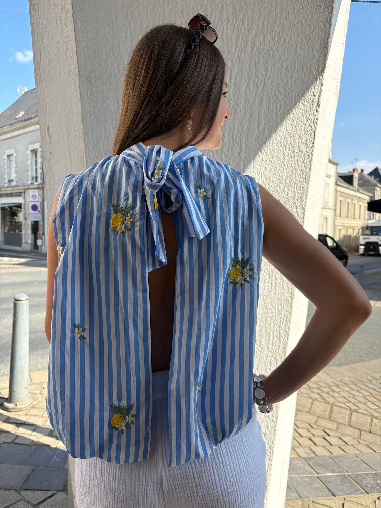 Top Milla - Bleu à rayures
