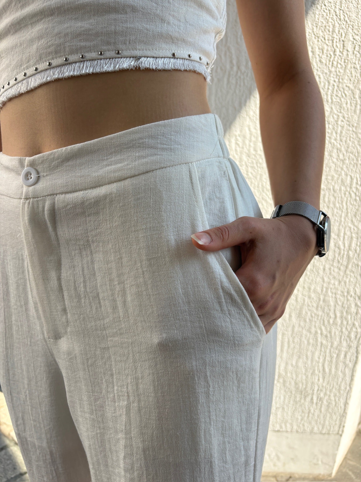 Pantalon en lin - Écru