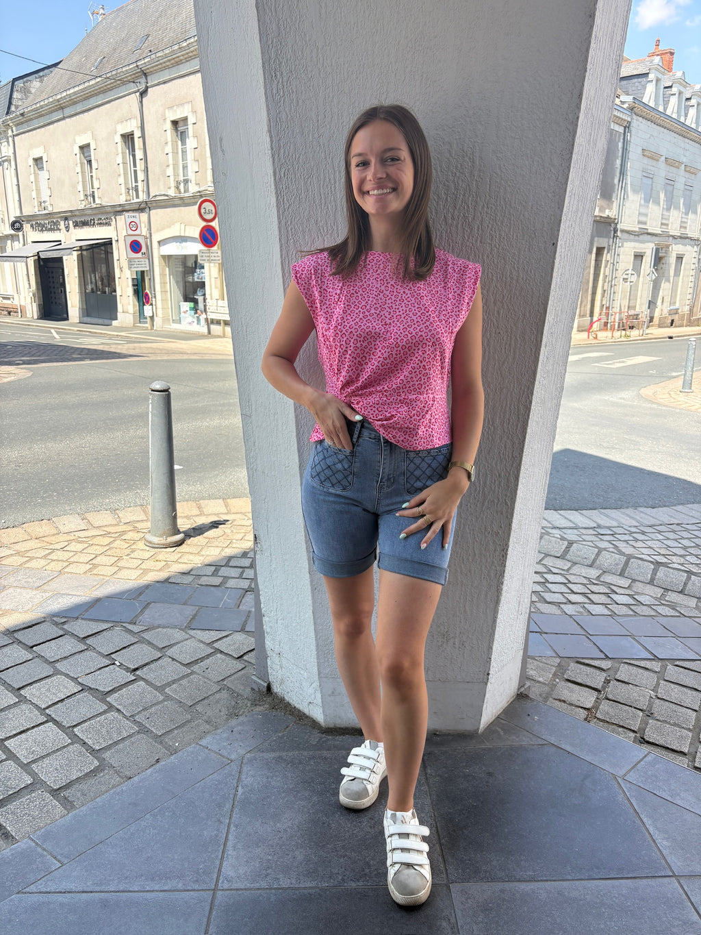 Haut Morgane Léopard Rose